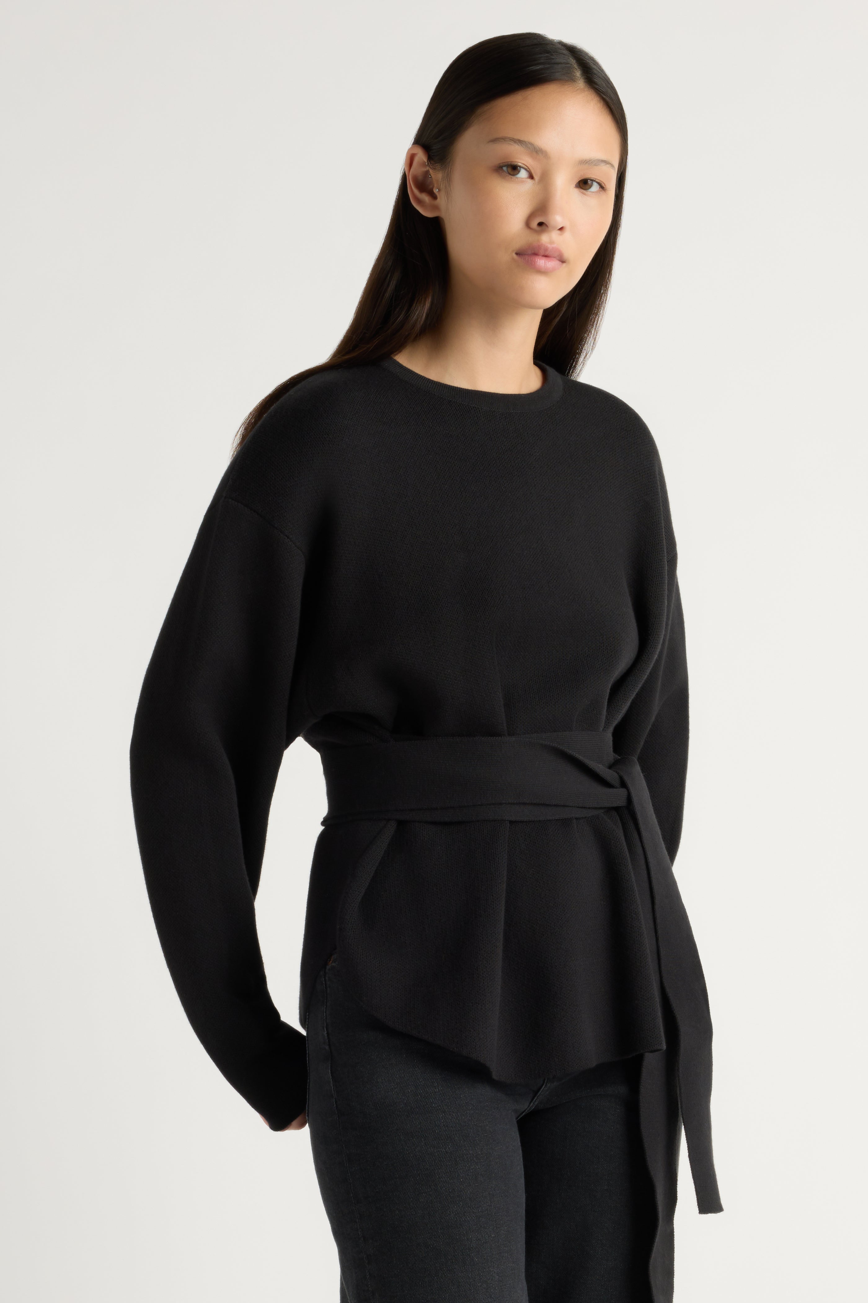 Nara Tie-Front Knit Sweater