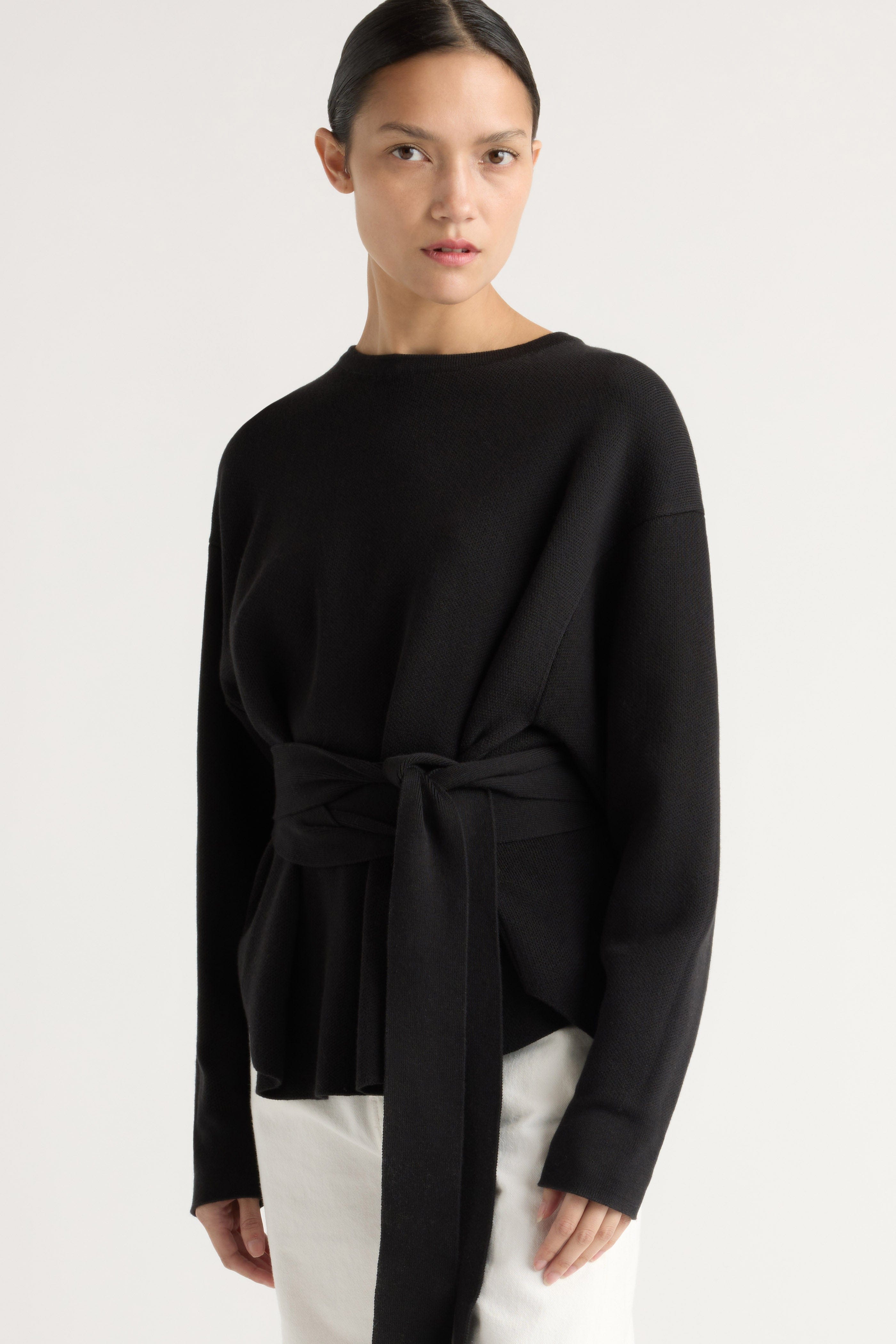 Nara Tie-Front Knit Sweater