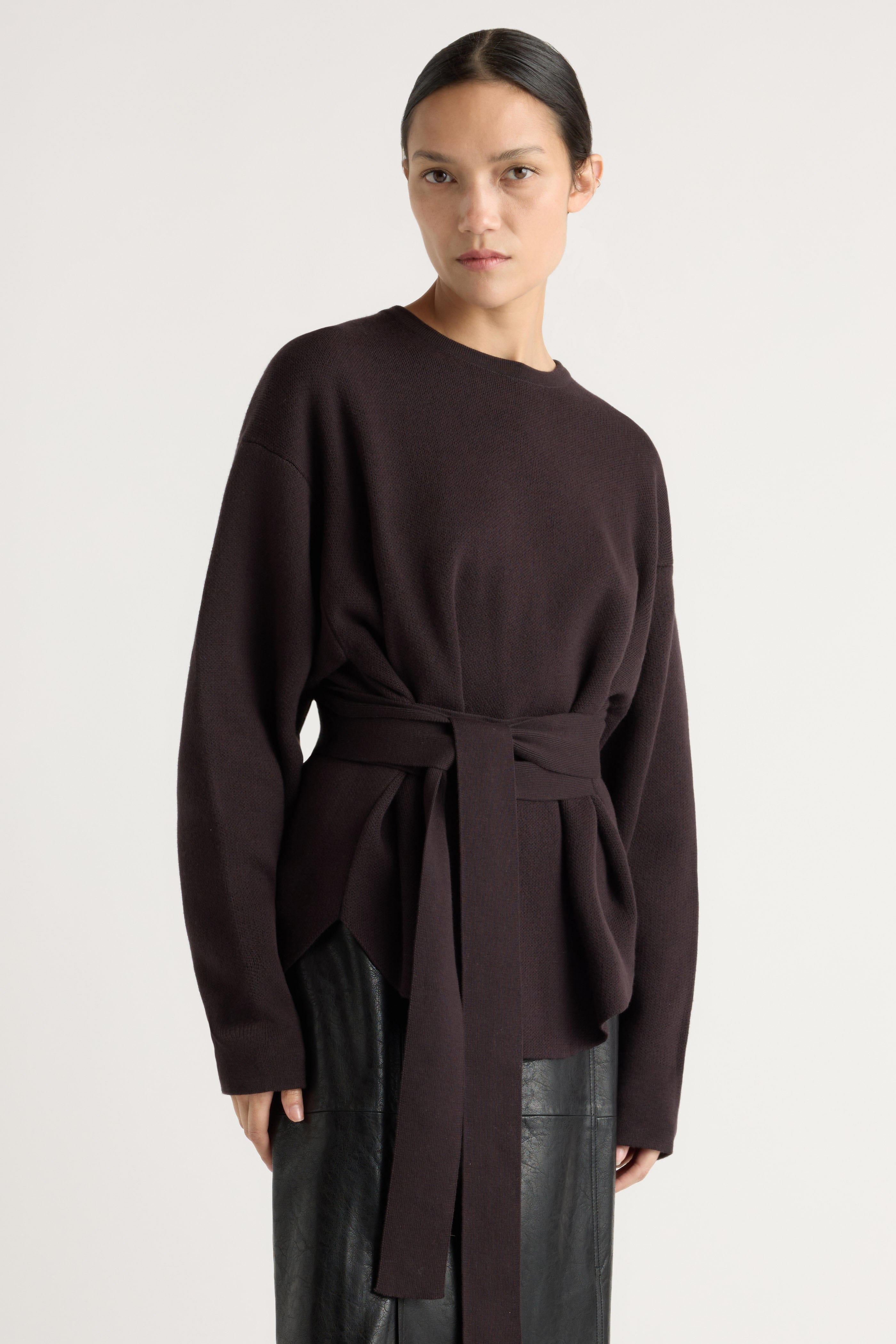 Nara Tie-Front Knit Sweater