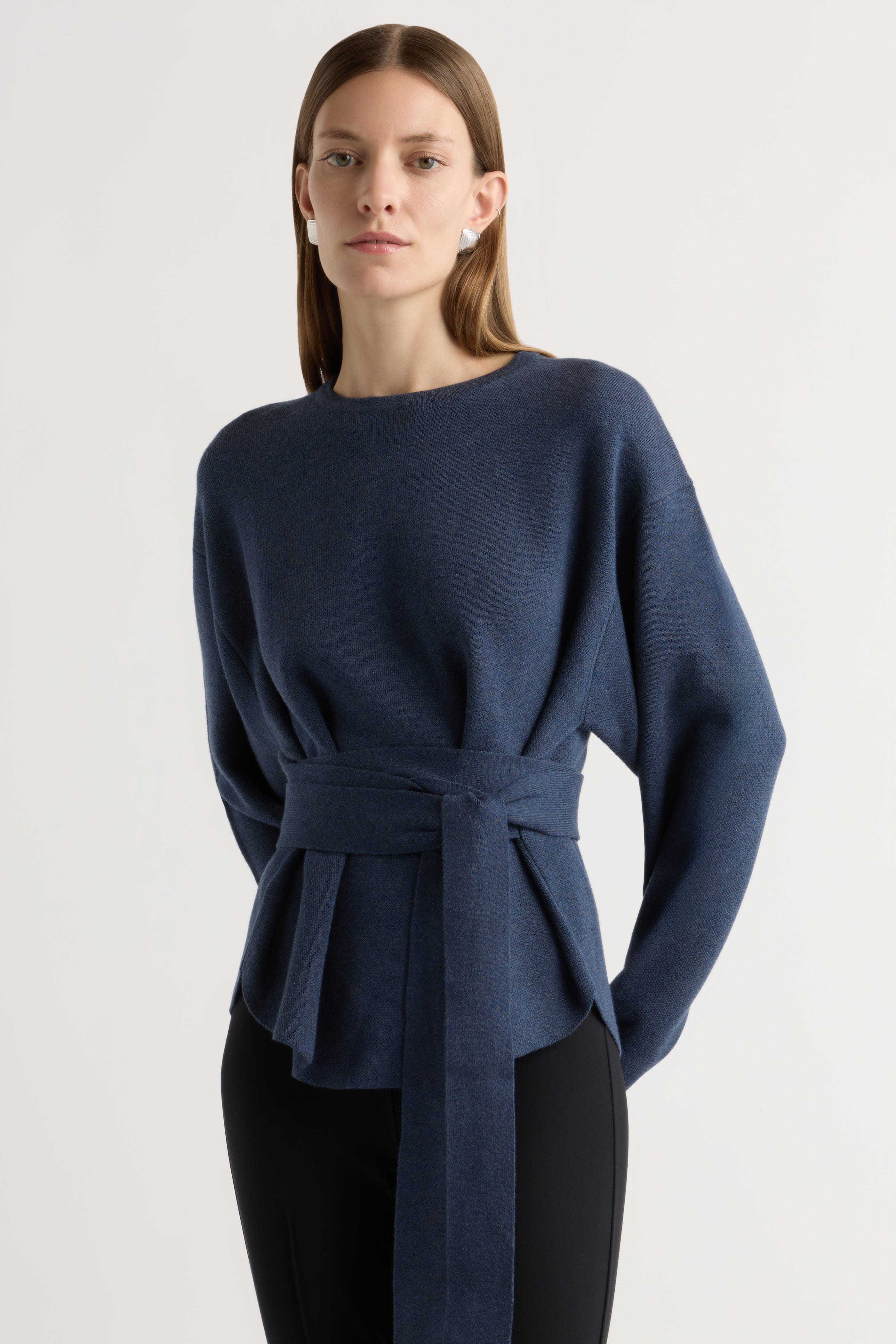 Nara Tie-Front Knit Sweater