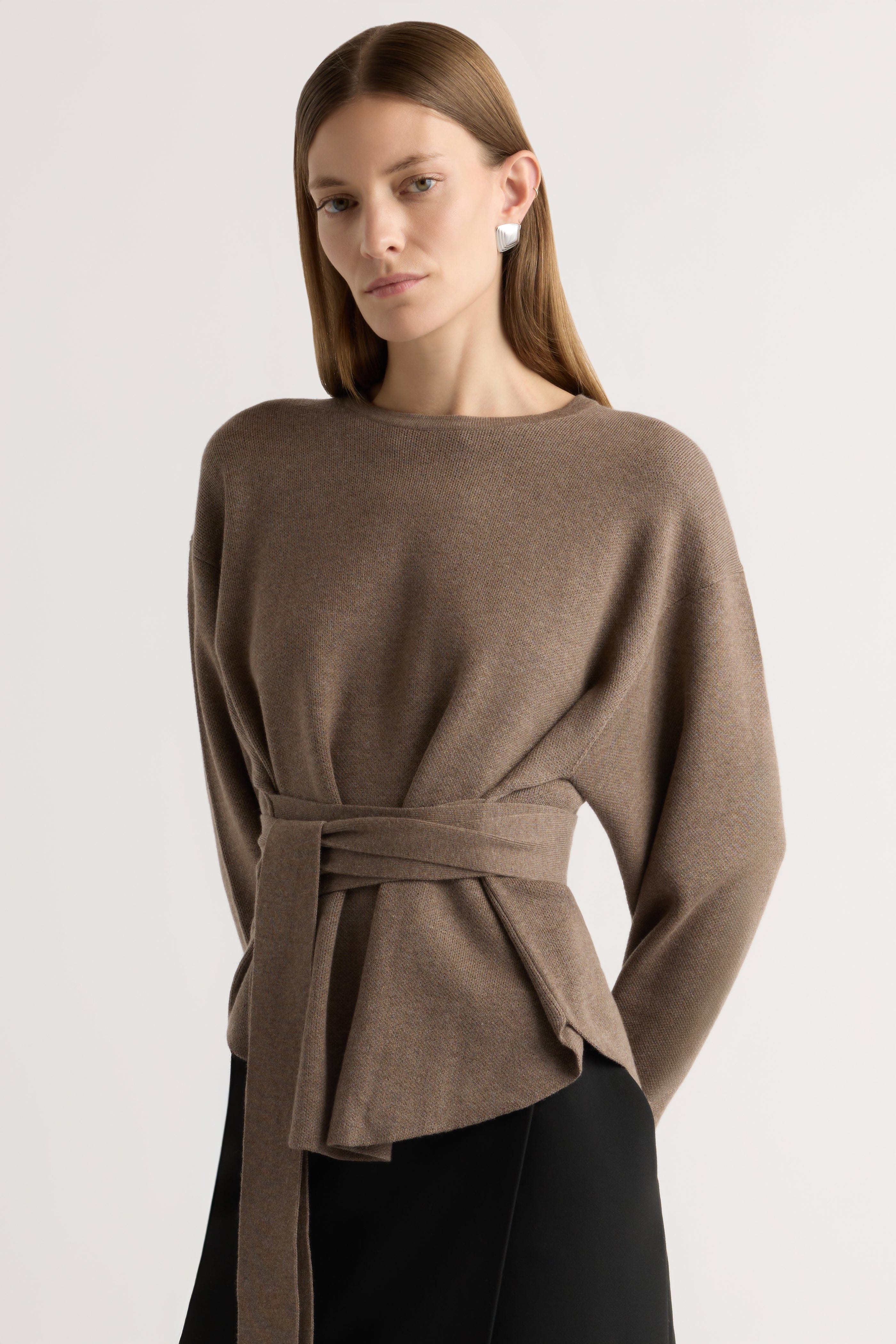 Nara Tie-Front Knit Sweater