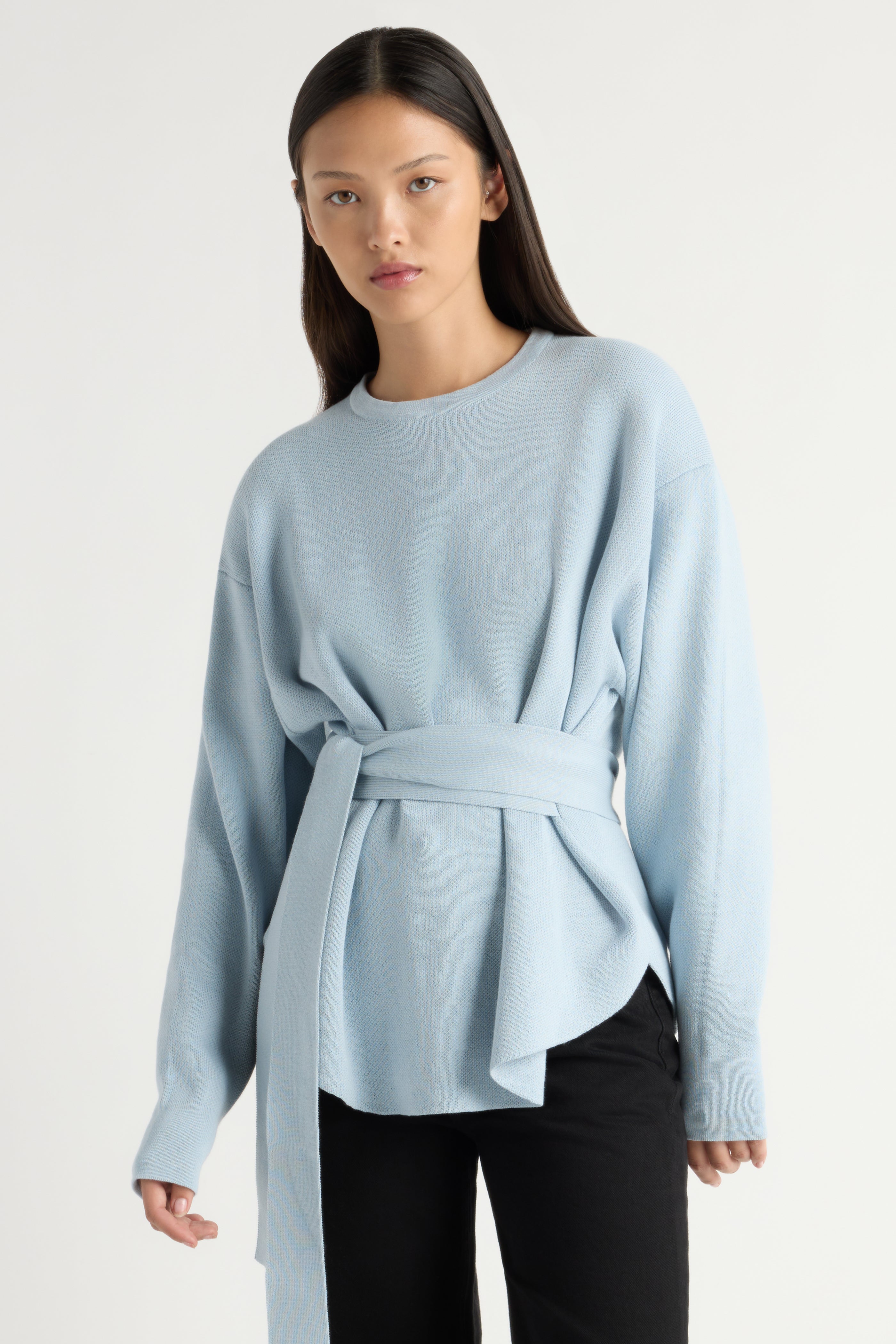 Nara Tie-Front Knit Sweater