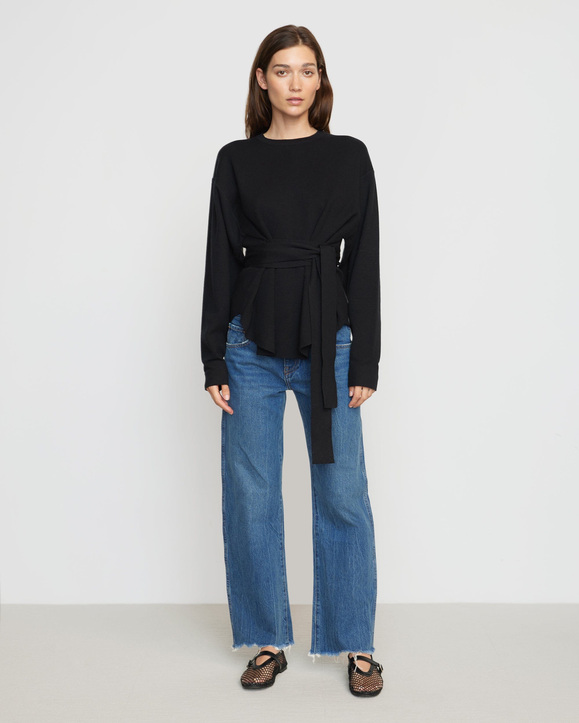 Zara sweater with tie waist cheap
