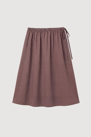 Naveli Side-Tie Poplin Skirt
