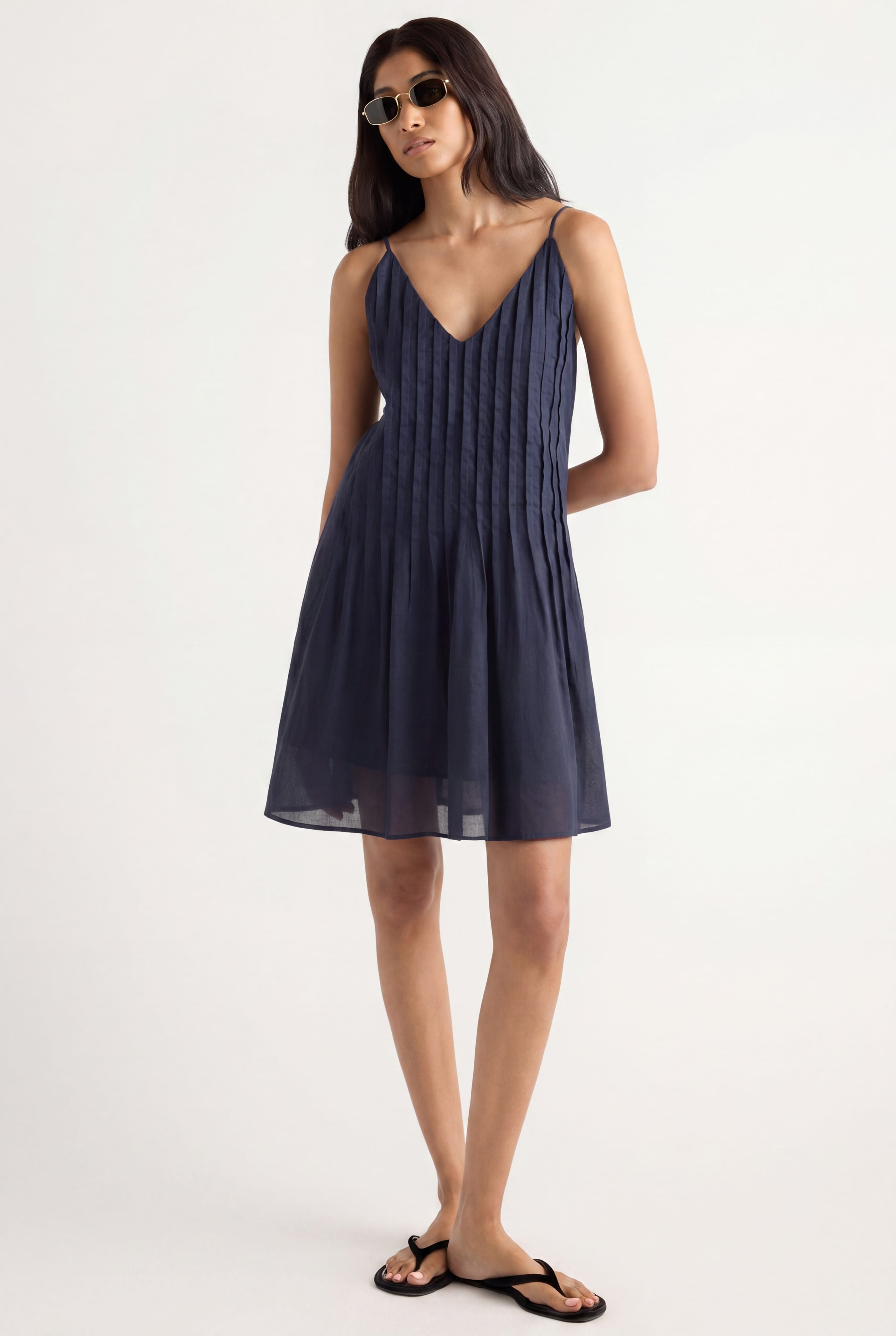 Nelly Pleated Linen Mini Dress
