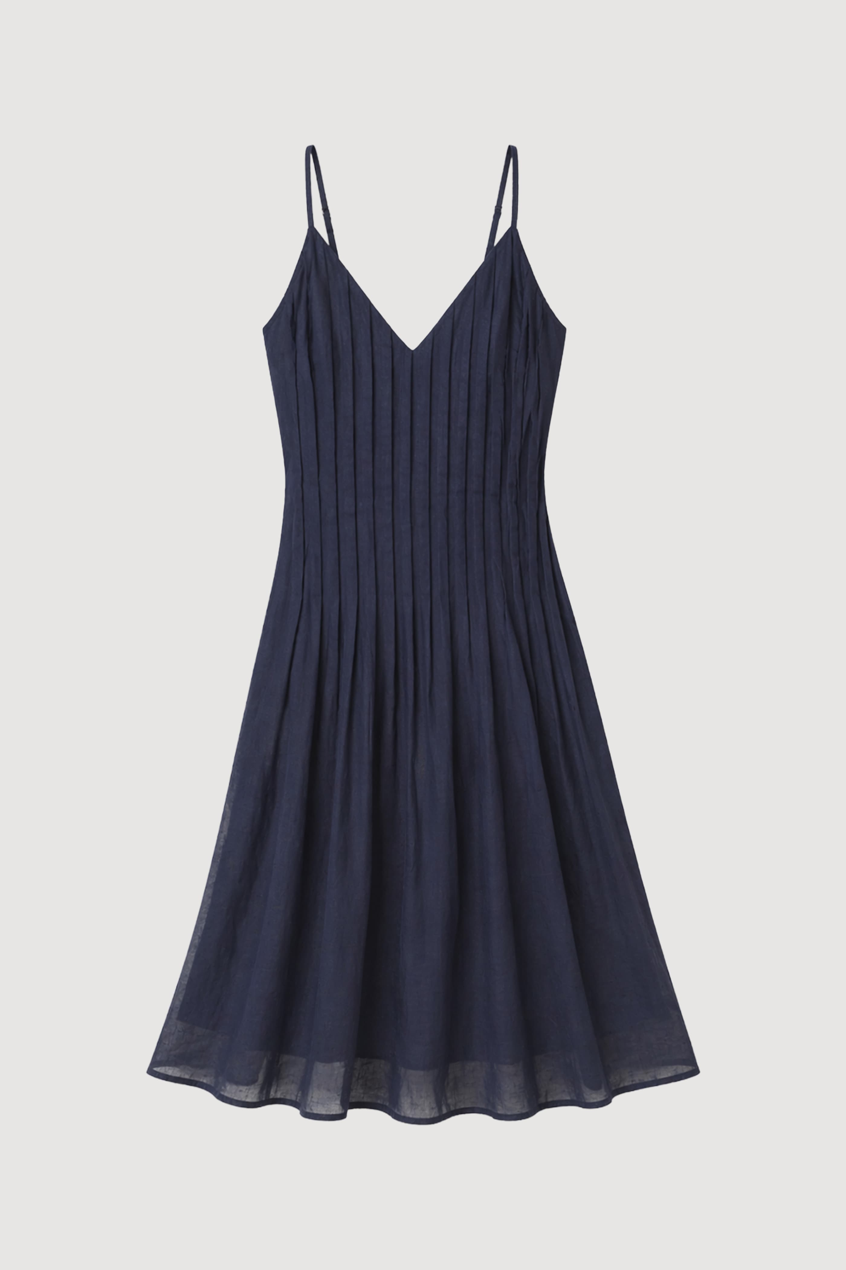 Nelly Pleated Linen Mini Dress Navy / L
