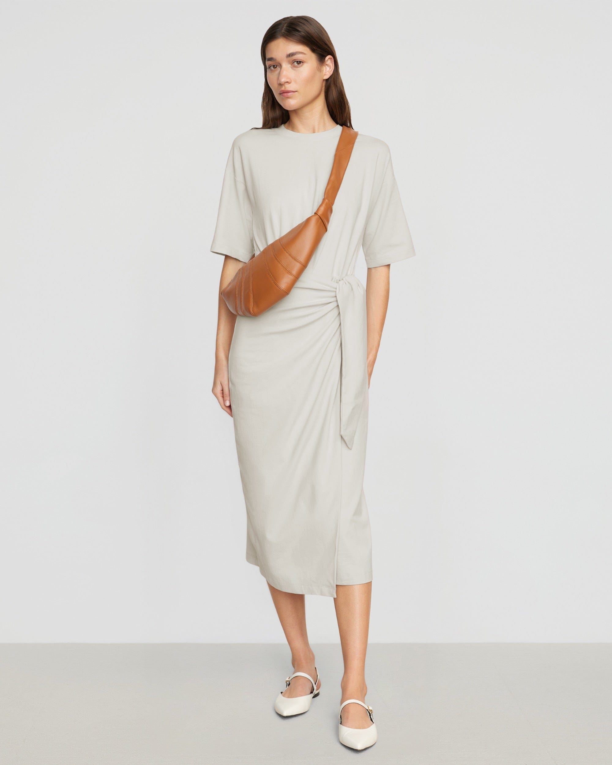 Cotton Wrap-Front T-Shirt Dress