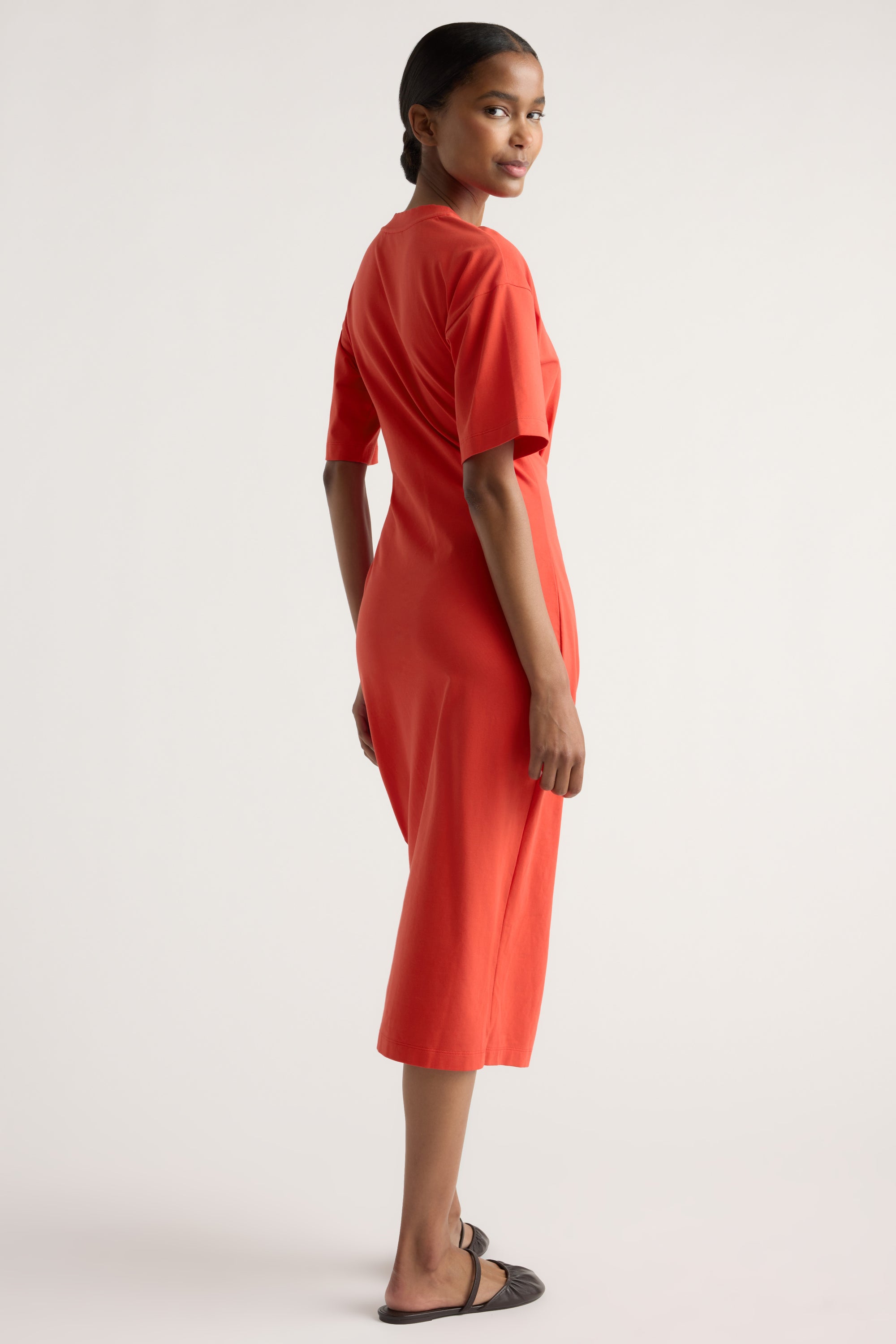 red cotton wrap dress Tulip Wrap Dress (Cotton)