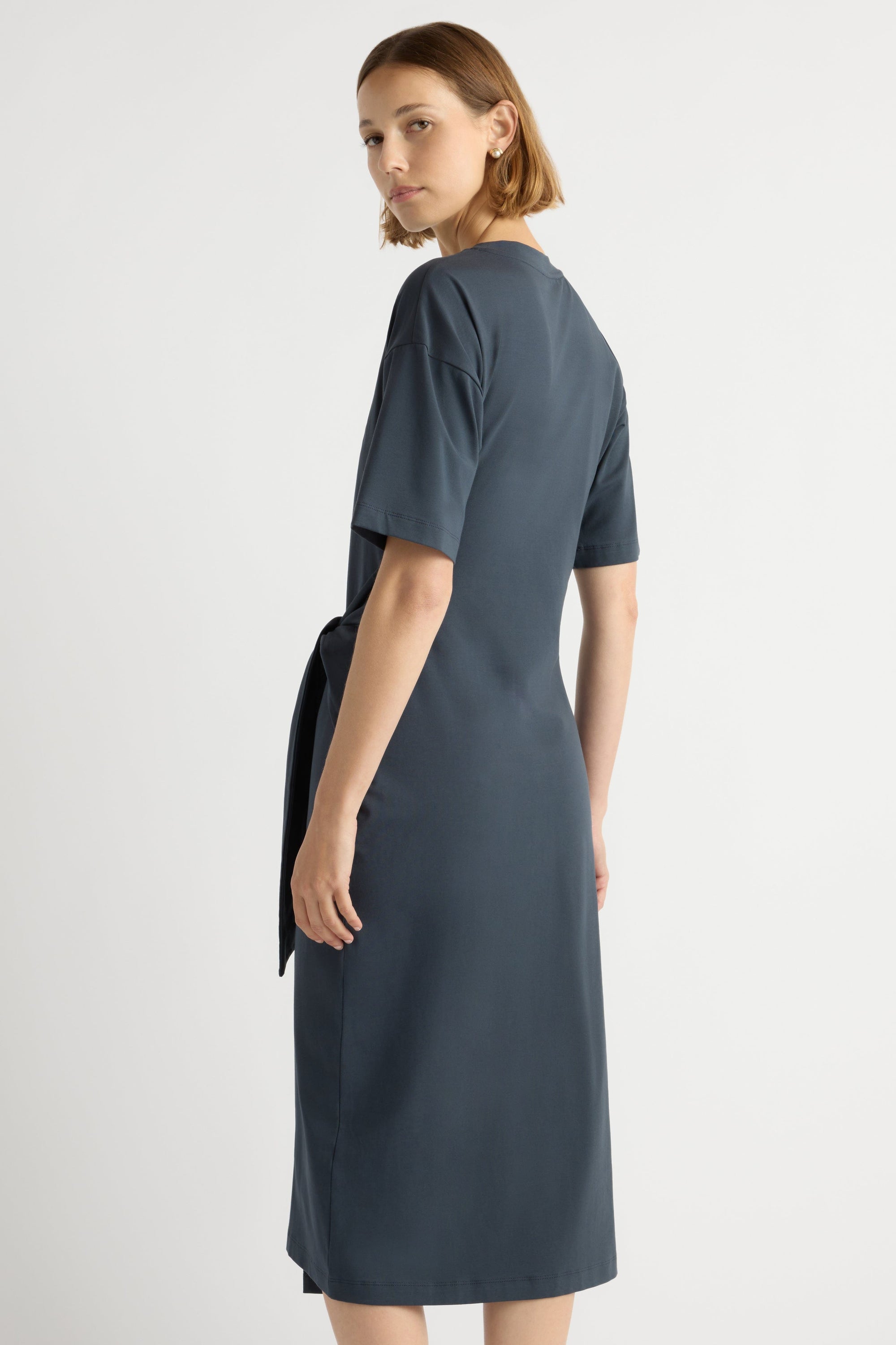 modern citizen noa dress Noa Organic Cotton T-Shirt Wrap Dress Dark Maritime / Regular / L