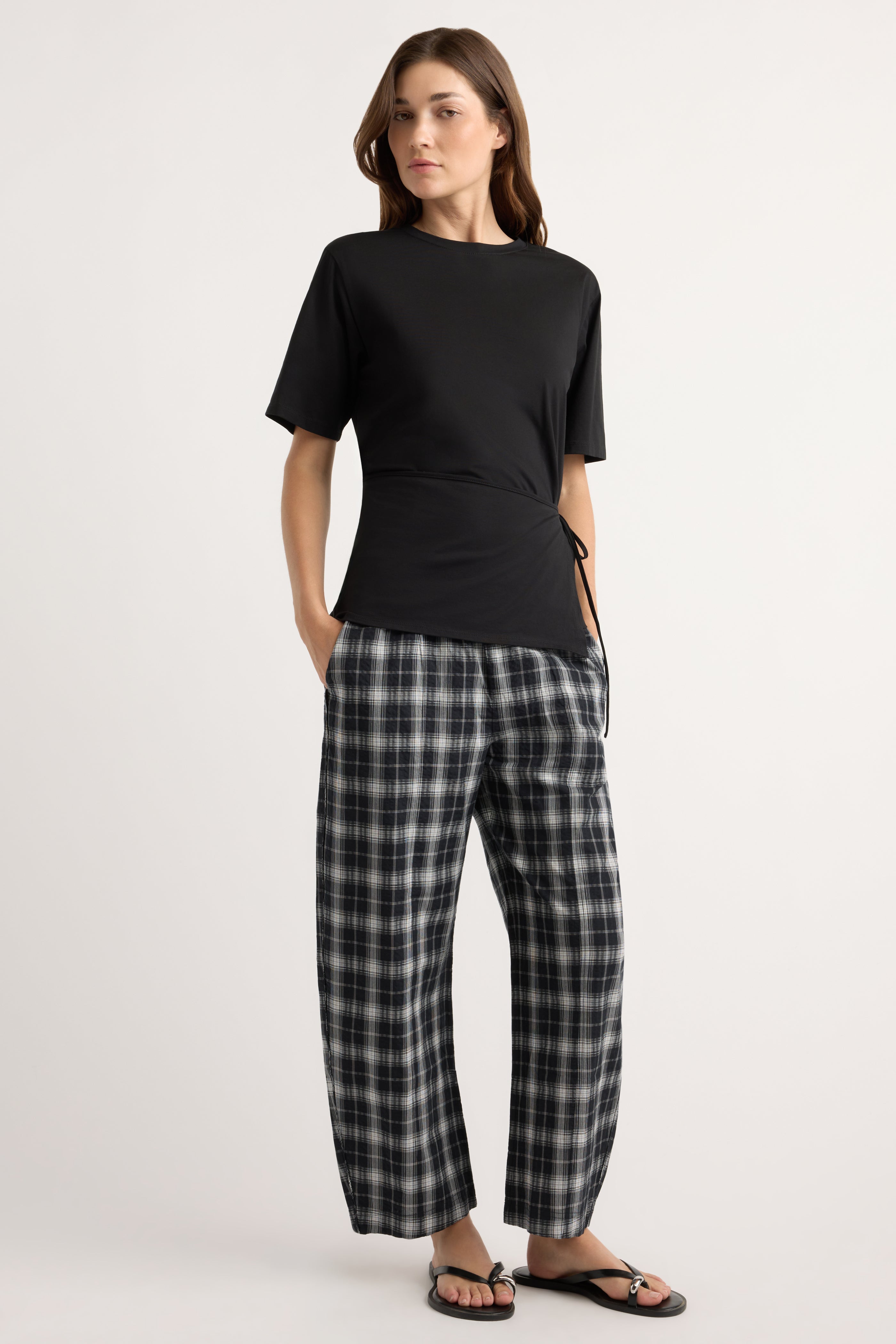 Ondine Plaid Stretch-Waist Pant
