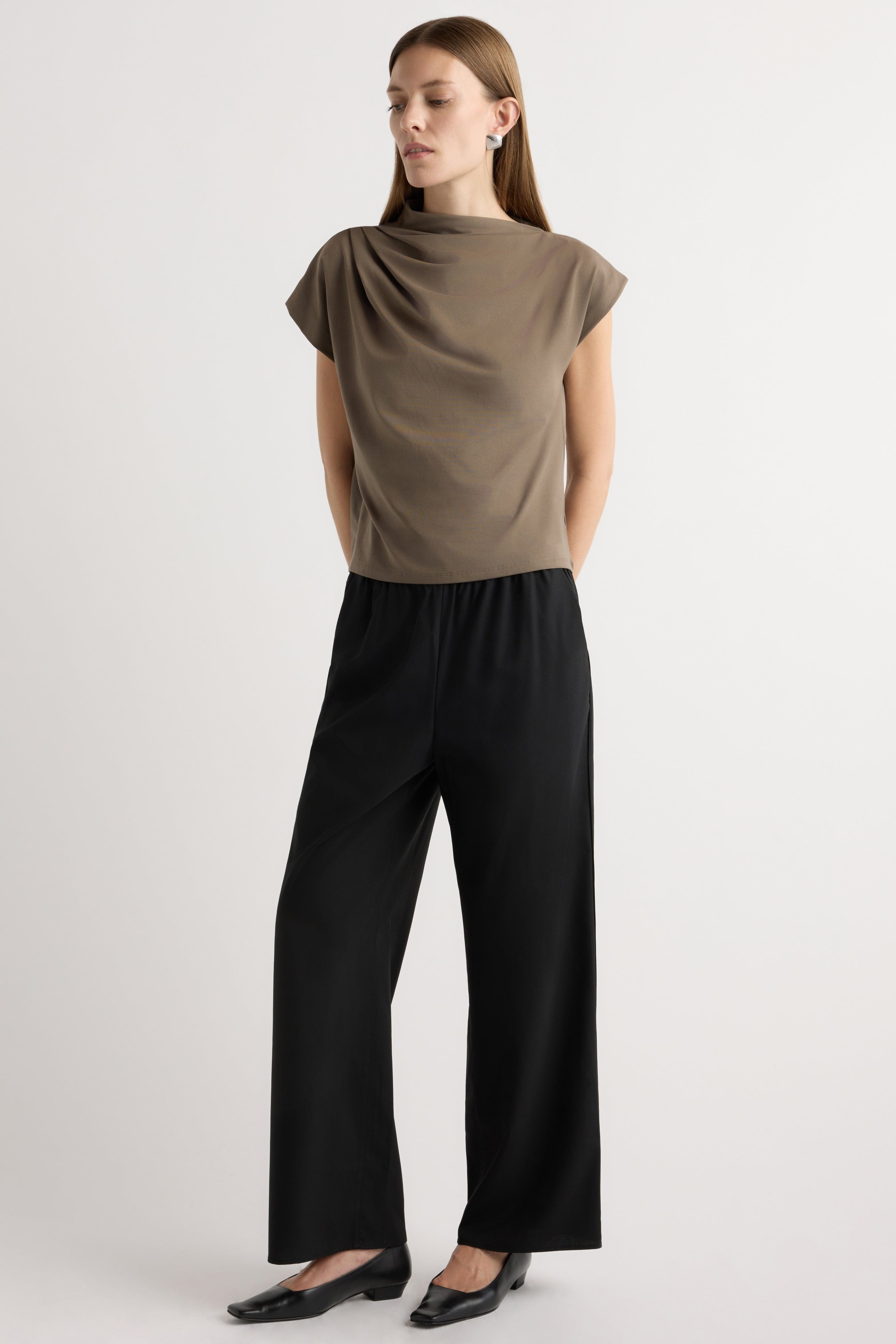 Parmer Wool-Blend Stretch-Waist Pant