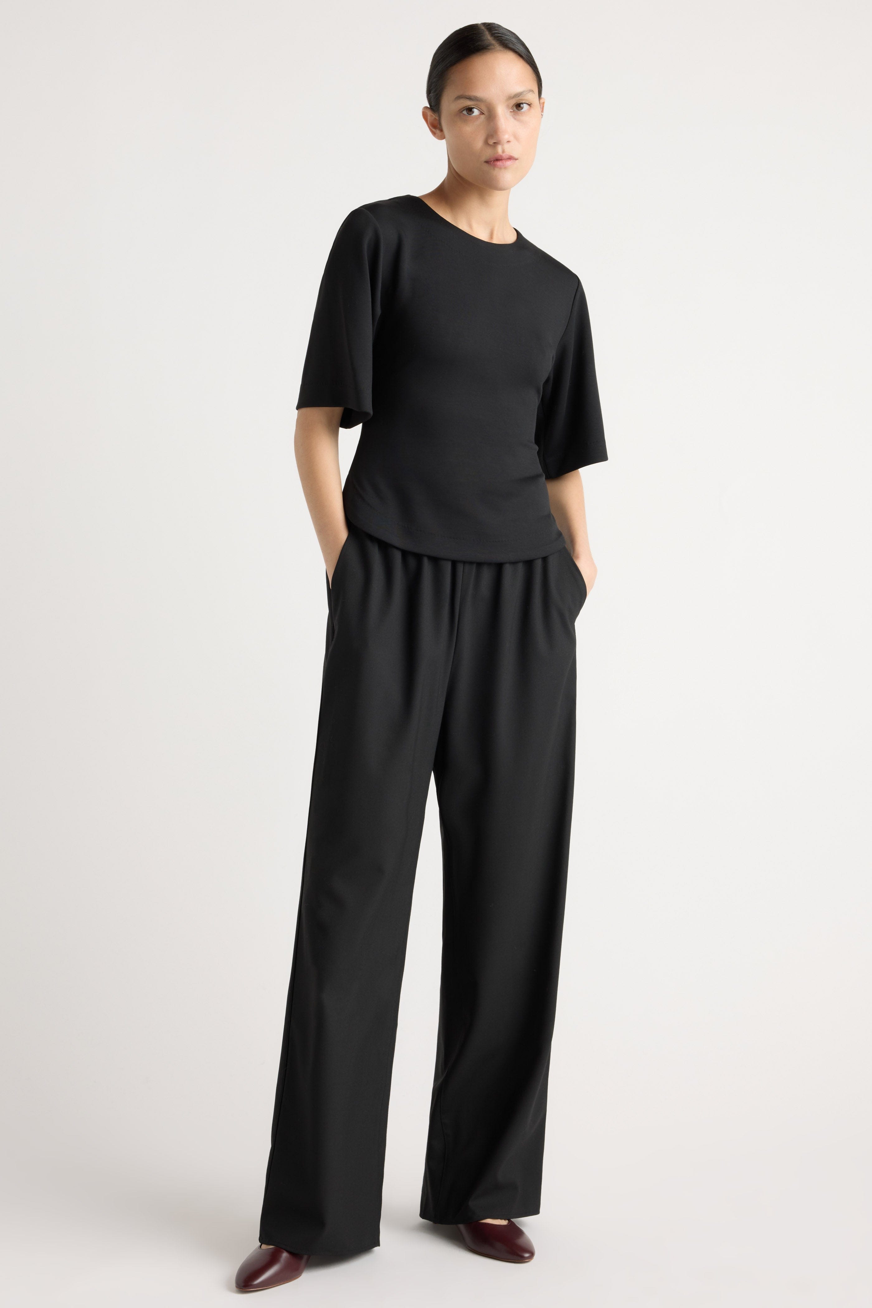 Parmer Wool-Blend Stretch-Waist Pant