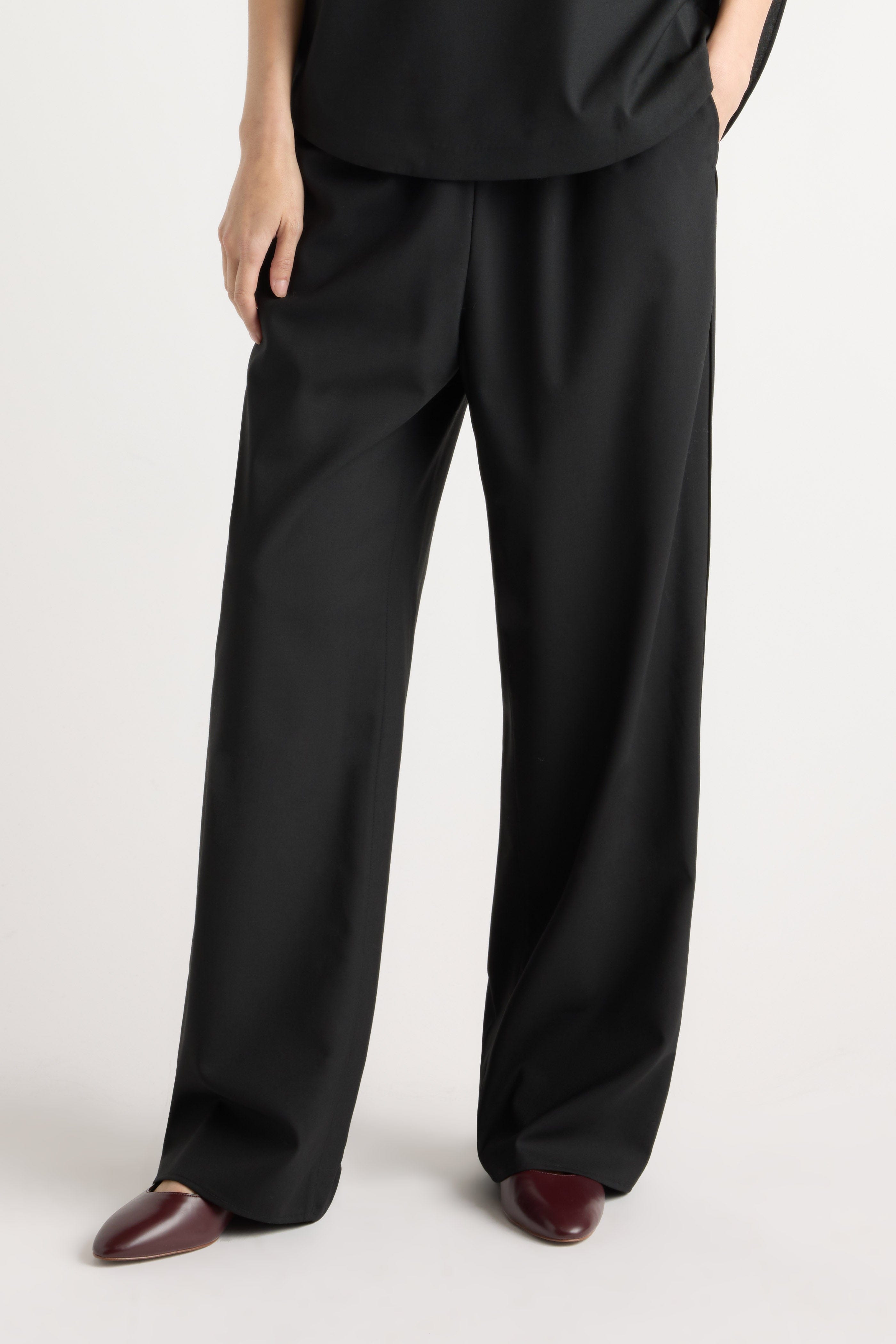 Parmer Wool-Blend Stretch-Waist Pant
