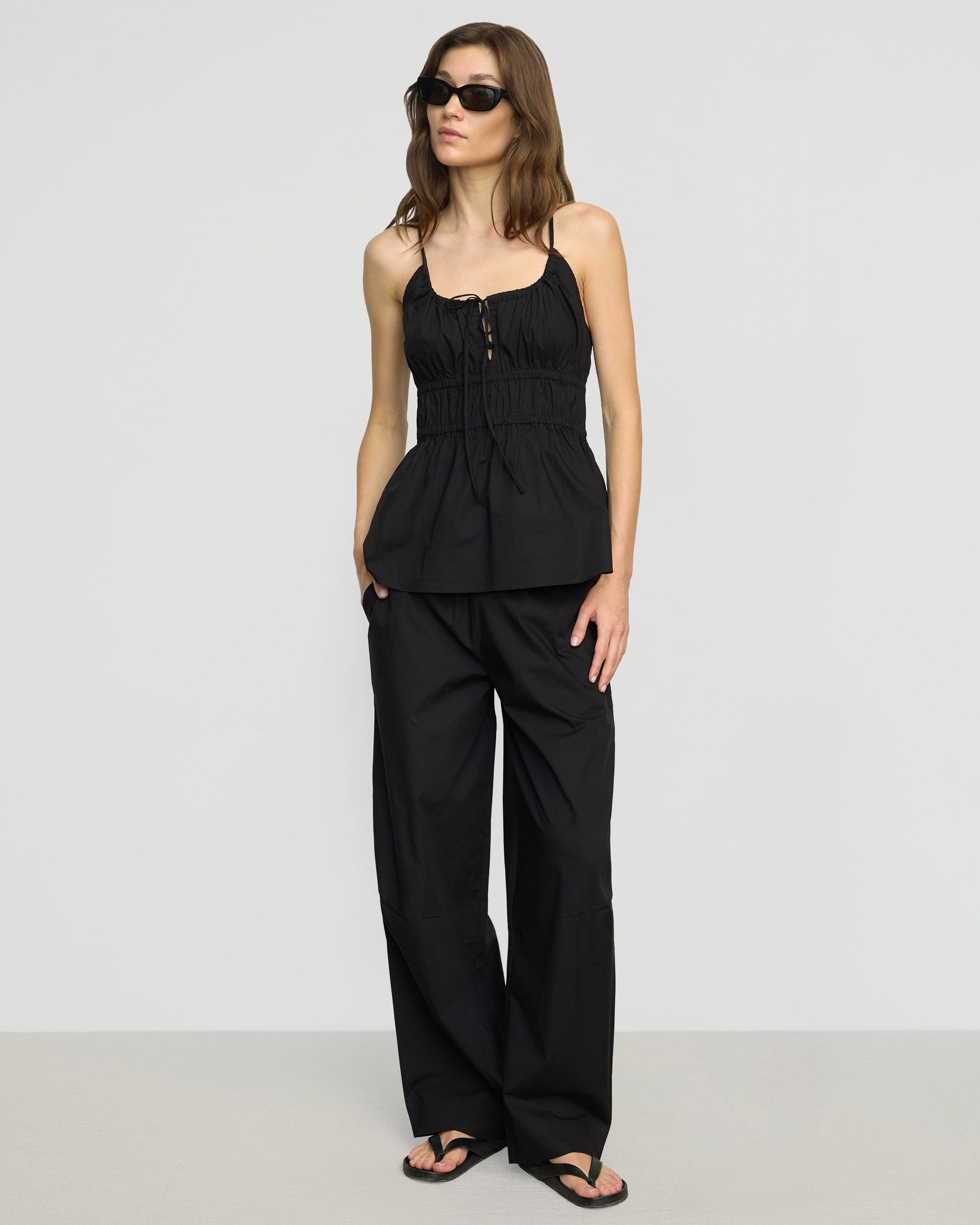 Chidi Structured Short-Sleeve Wrap Blouse