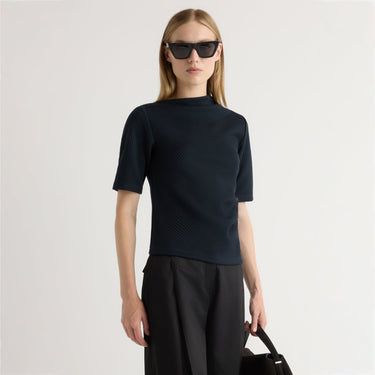 Jess | Pauline Ribbed Asymmetric-Neck Top in Size Small