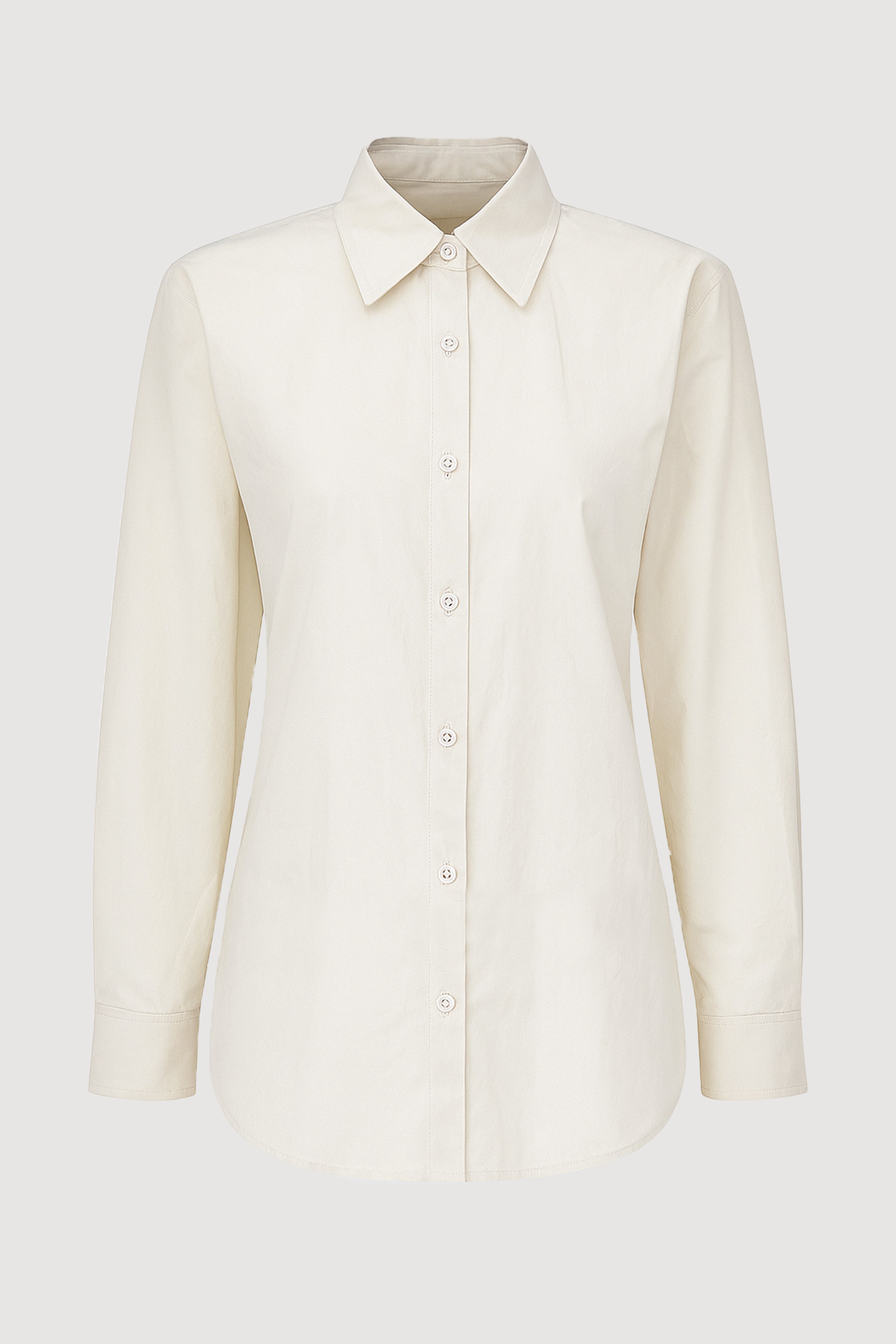 Phoebe Side-Button Tulip-Hem Shirt