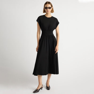 jersey midi dress short sleeve Modern Citizen Women's Prima Jersey Midi Dress - Black