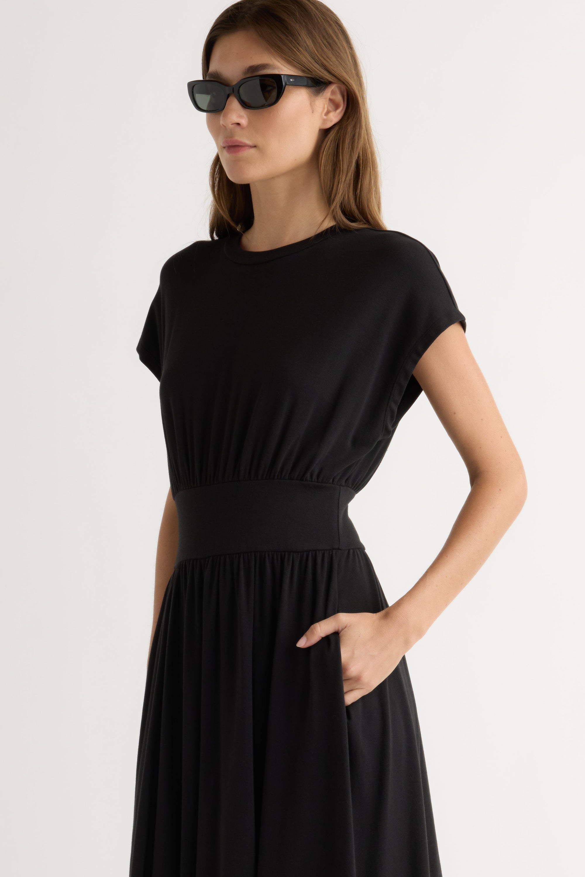 knee length dresses for ladies Prima Jersey Midi Dress at Modern Citizen