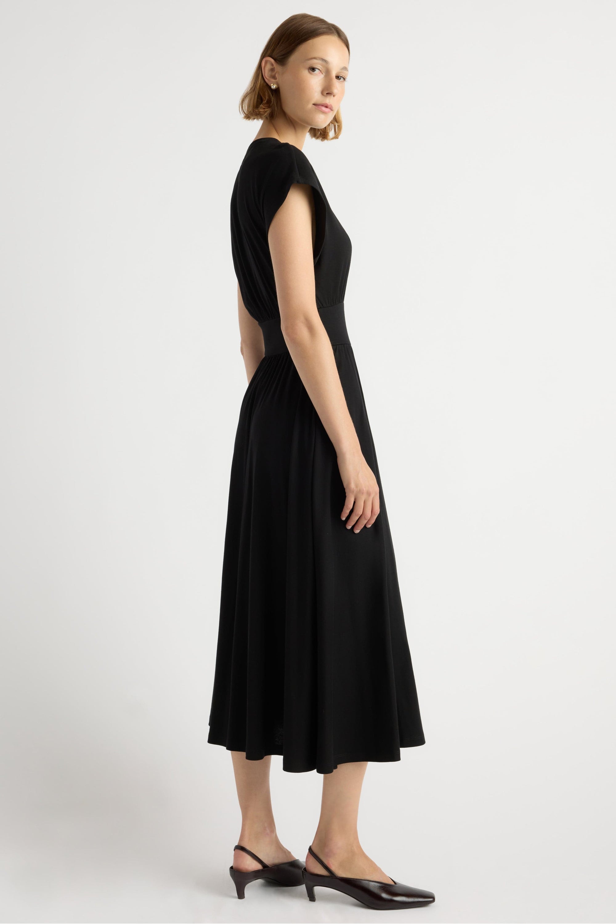 knee length dresses for ladies Prima Jersey Midi Dress at Modern Citizen