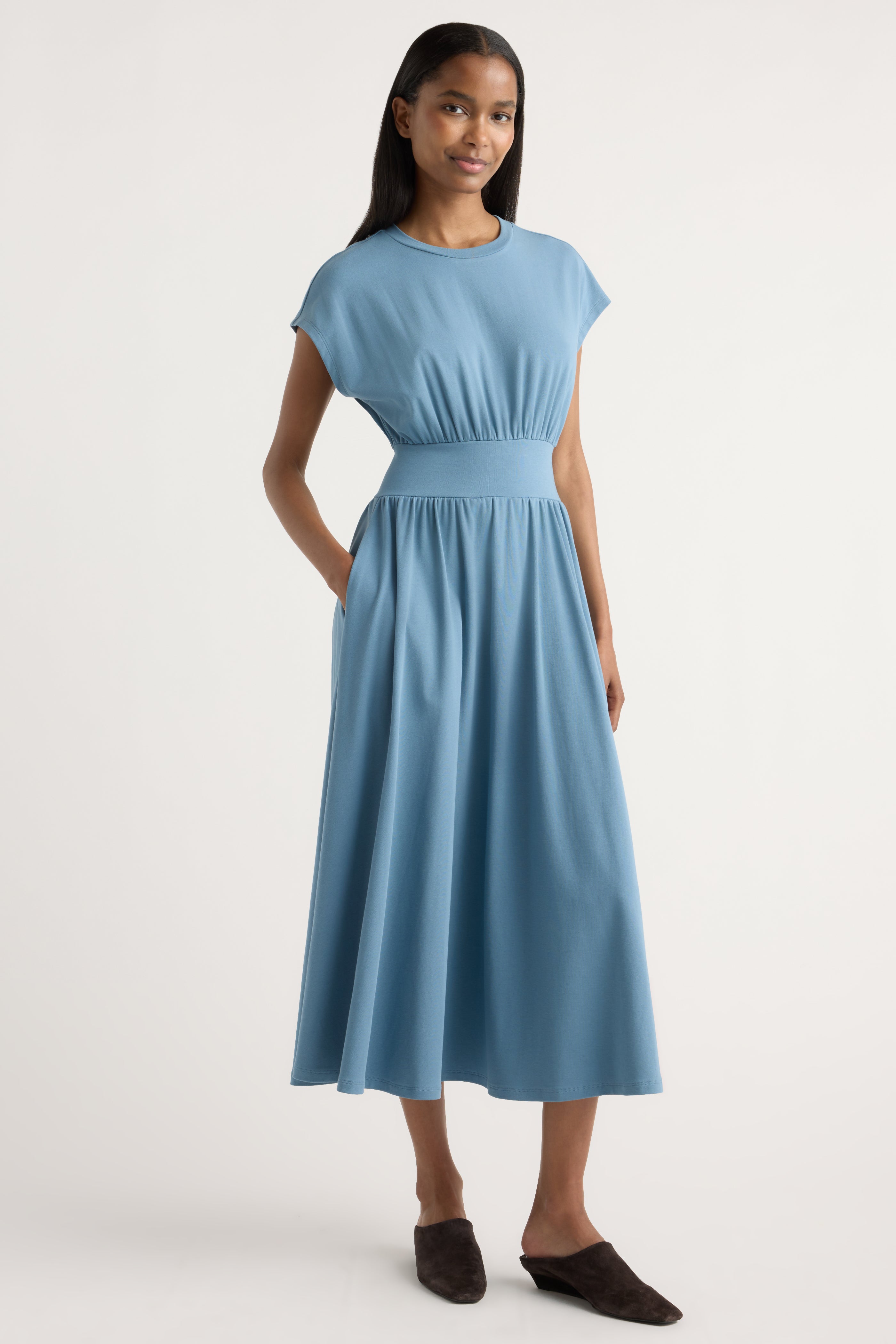Prima Jersey Midi Dress Dusty Blue / Regular / L