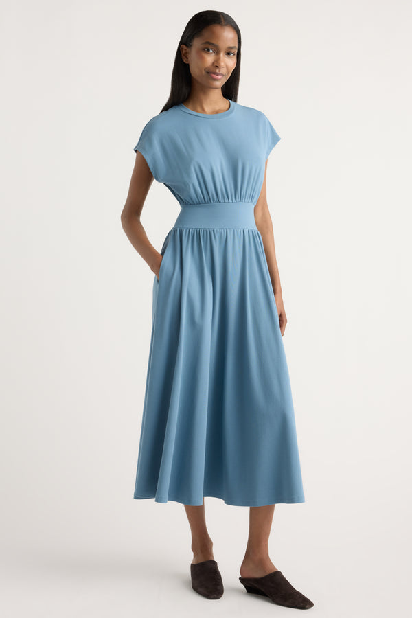 dusty blue midi dress Prima Jersey Midi Dress Dusty Blue / Regular / L