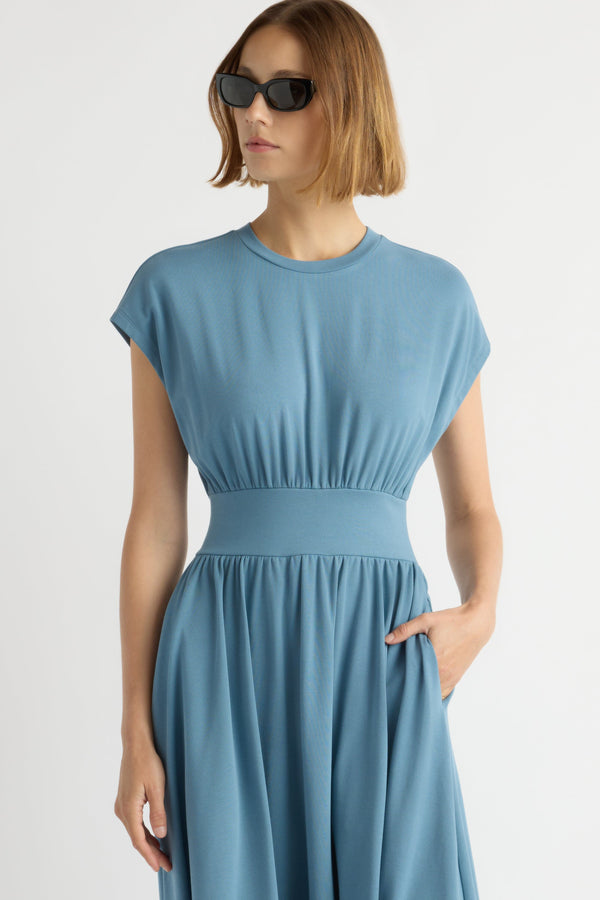Prima Jersey Midi Dress Dusty Blue / Regular / M