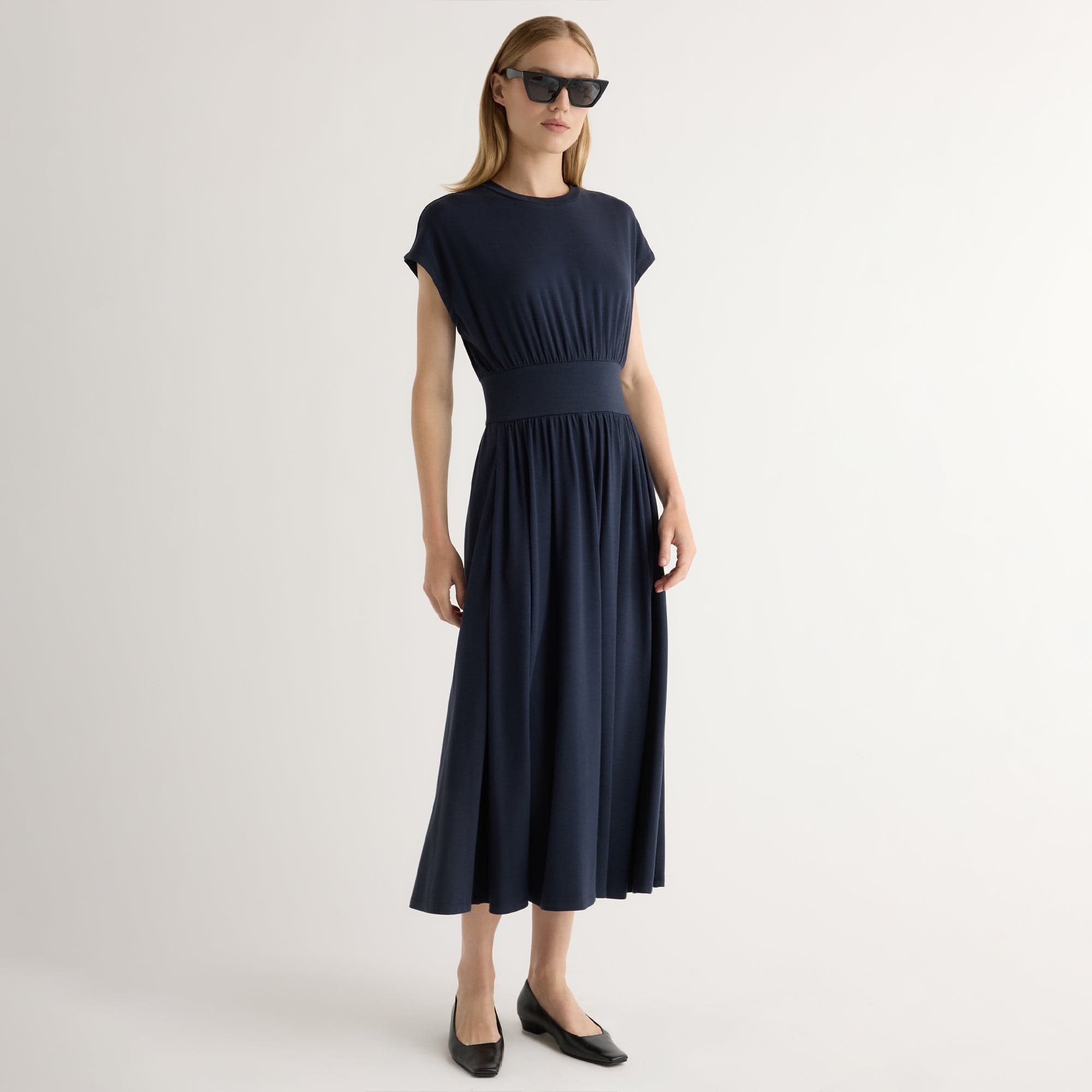 ワンピース Weekend Navy Blue Stretch Nylon Blend Jordan Dress Jordan Dress – Dress the Population