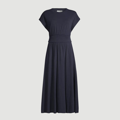 Prima Petite Jersey Midi Dress in Navy