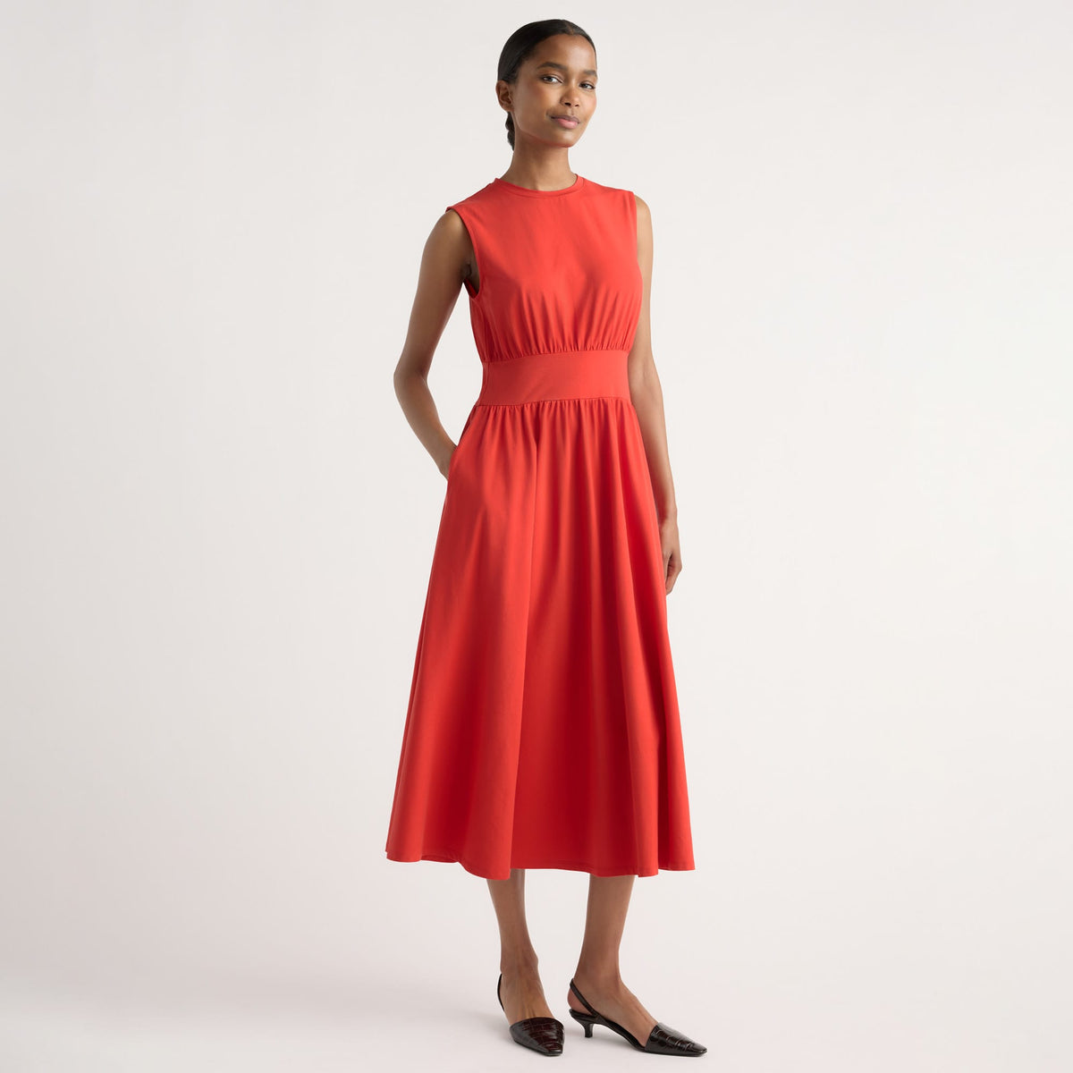 jersey dress knee length Prynn Sleeveless Tulle_Dress