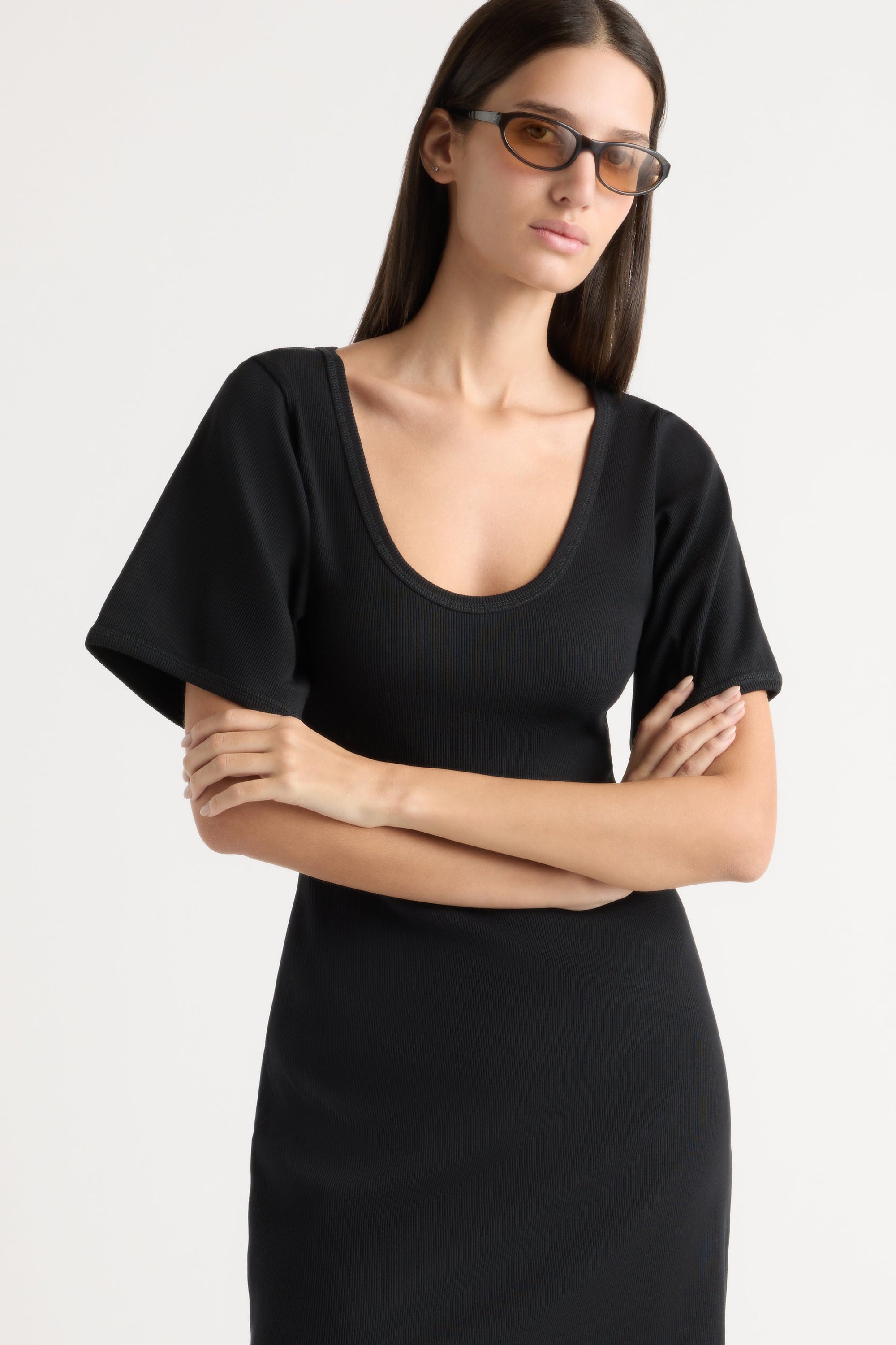 Rae Sculpted Scoop-Neck Mini Dress Black / XS Rae Sculpted Scoop-Neck Mini Dress Black / XS