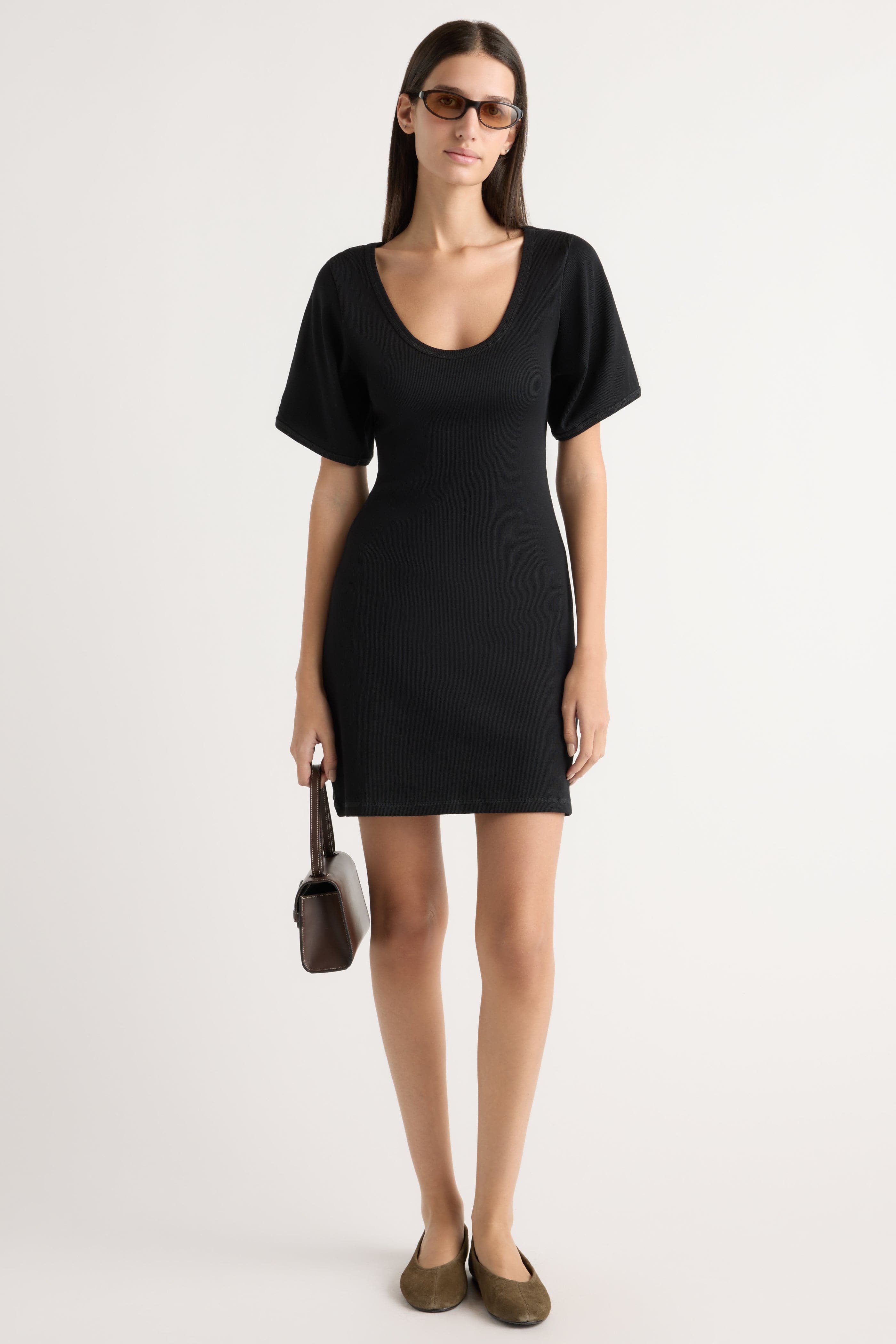 Rae Sculpted Scoop-Neck Mini Dress Black / Xs
