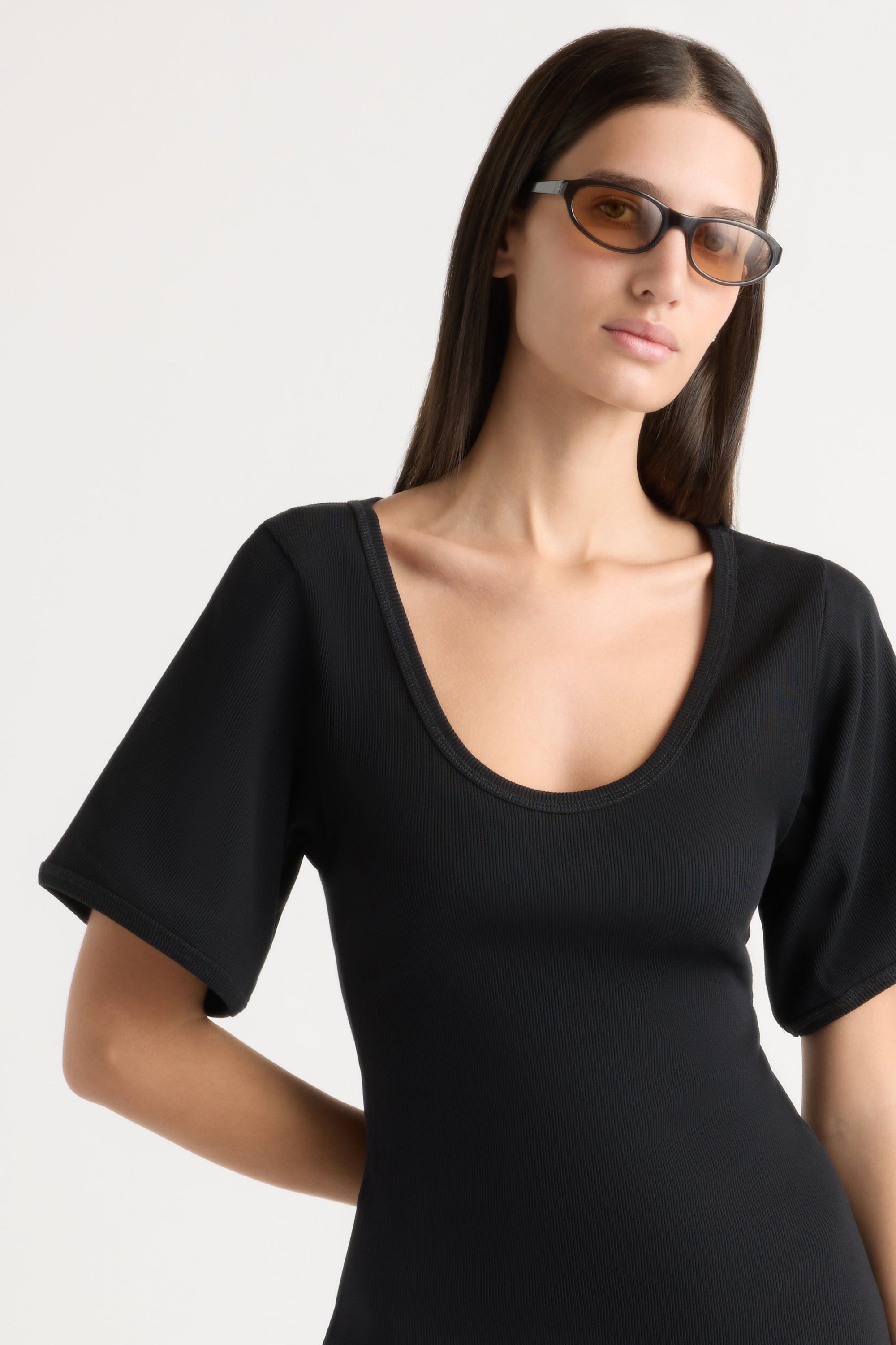 Rae Sculpted Scoop-Neck Mini Dress