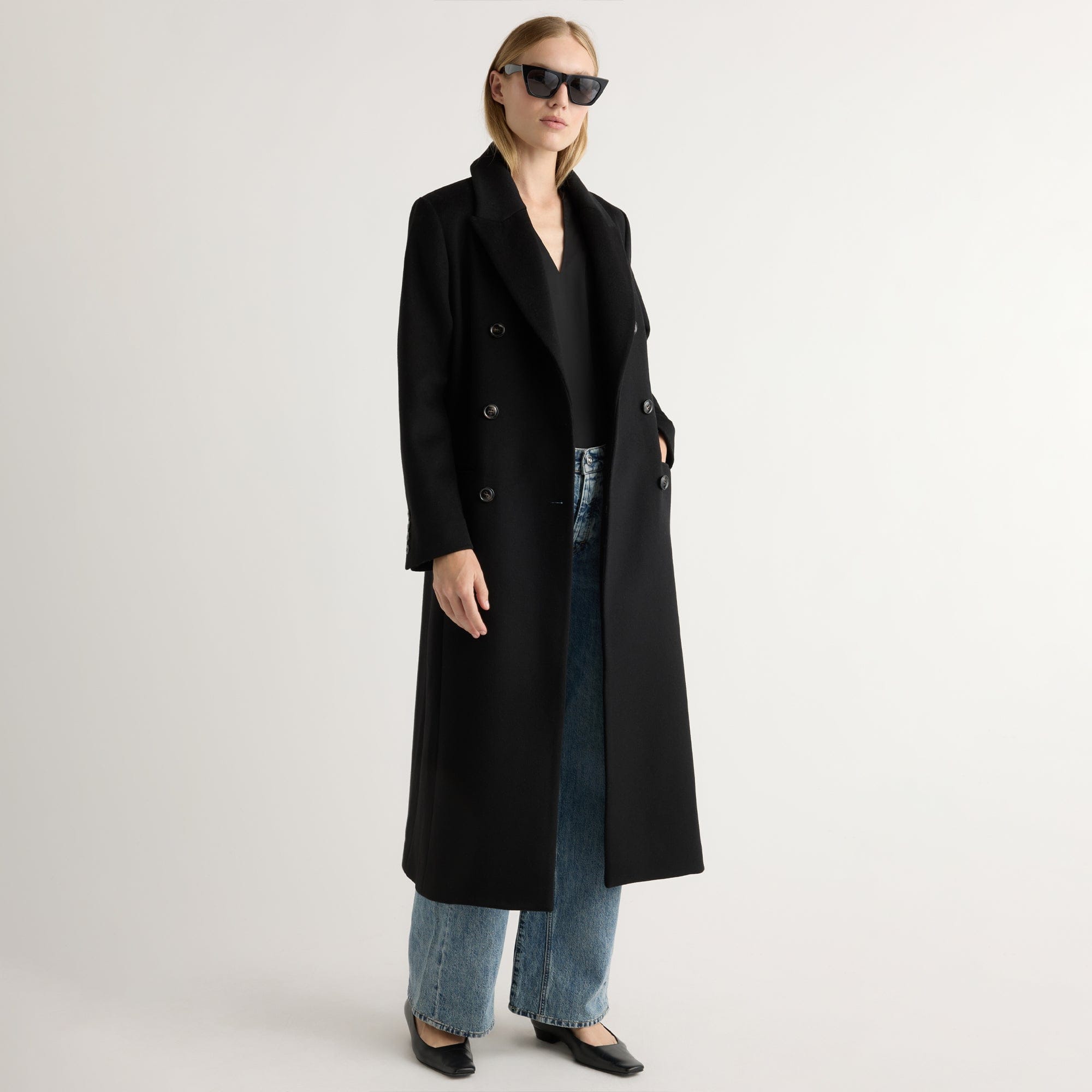 ilean DOUBLE-BREASTED WOOL COAT サイズ3 DOUBLE-BREASTED MAXI WOOL COAT – ILEAN