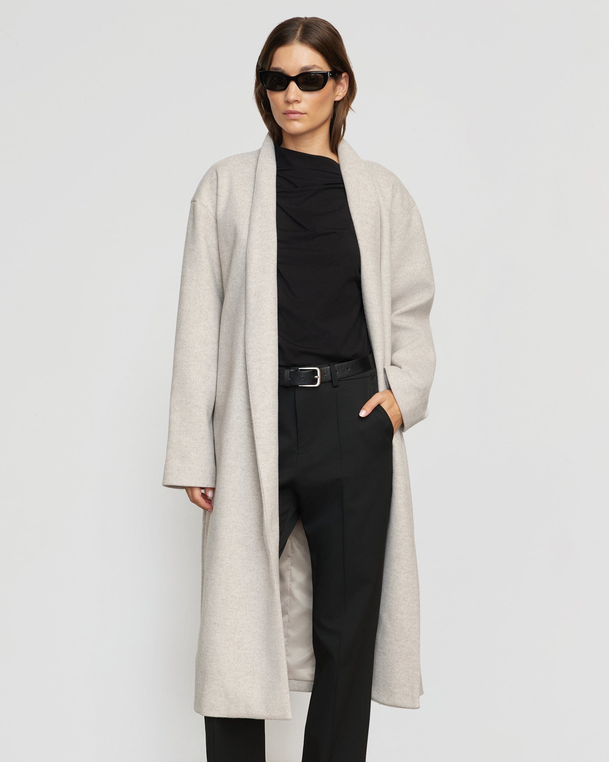 Reagan Oversized Tie Front Coat