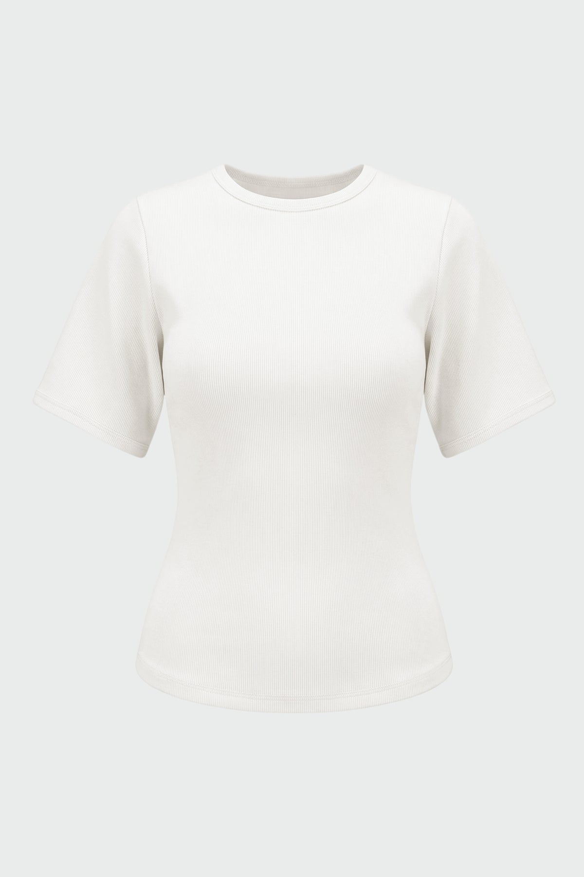Reanne Ribbed Sculpted Crew-Neck Tee