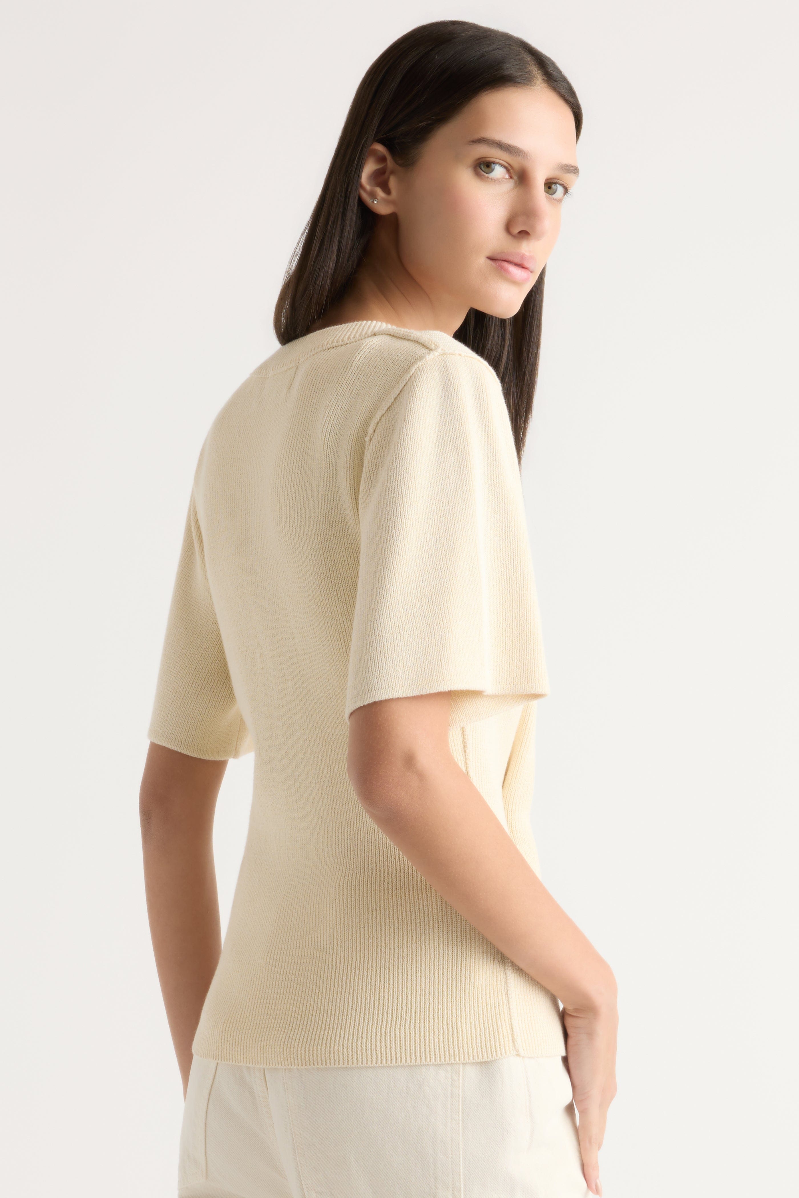 Reina Sculpted Scoop-Neck Knit Top