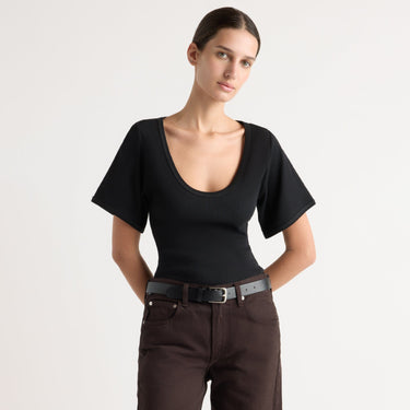 Karolina | Renee Sculpted Scoop-Neck Tee in Size Extra Small
