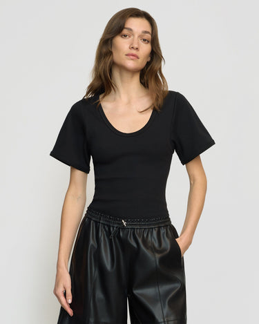 Renée | Renee Sculpted Scoop-Neck Tee in Size Extra Small