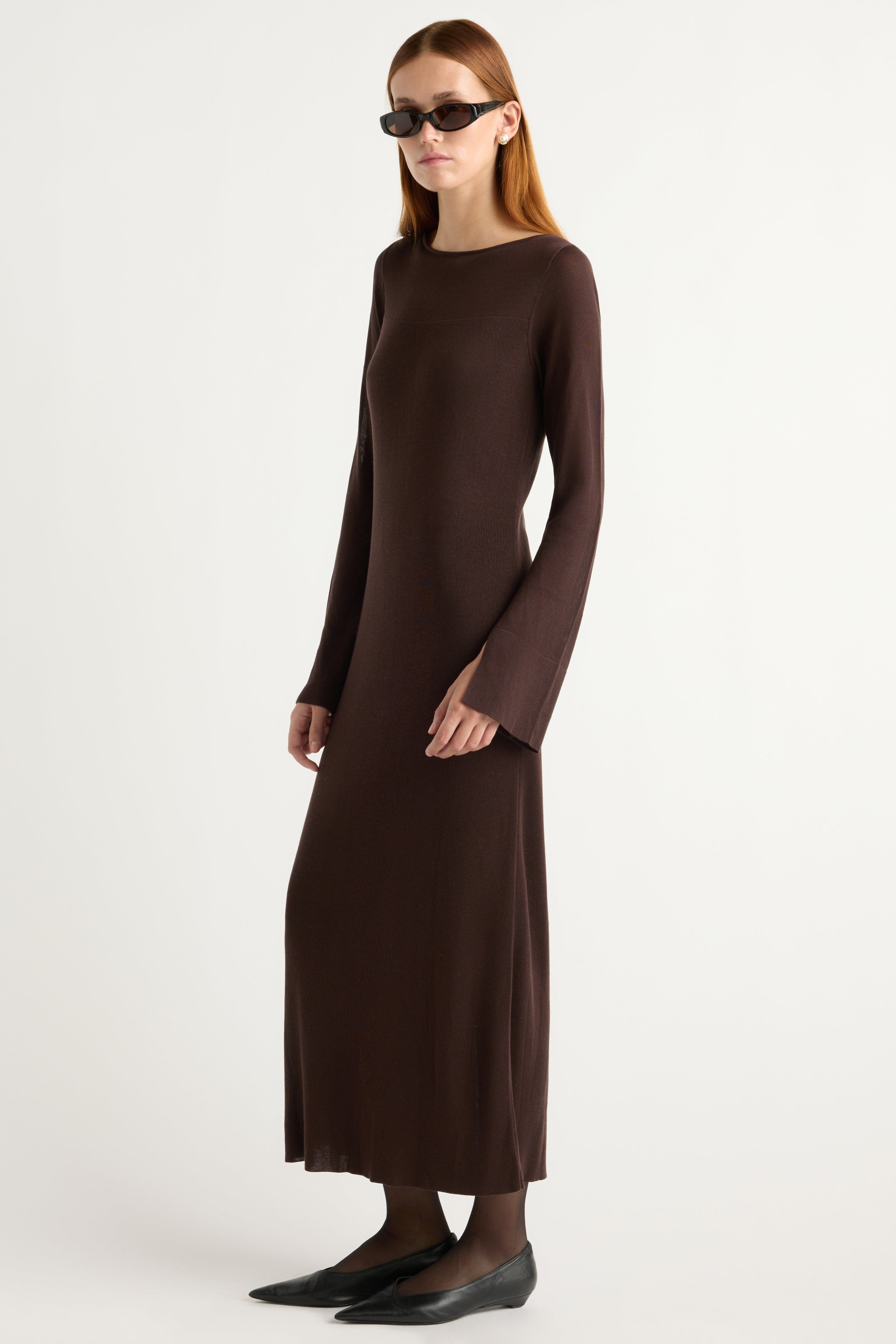 Rosalynn Semi-Sheer Tencel-Blend Knit Dress