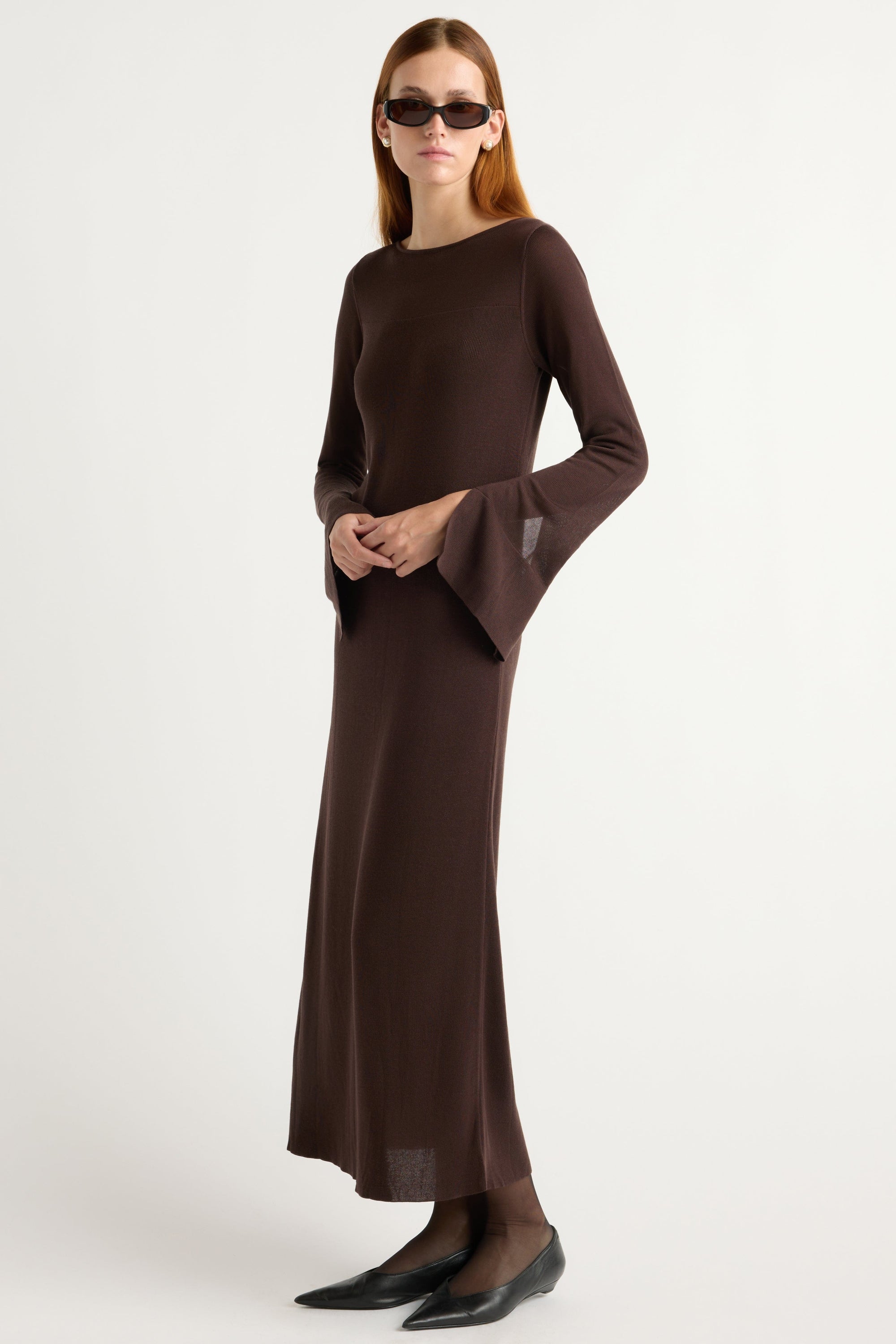 Rosalynn Semi-Sheer Tencel-Blend Knit Dress