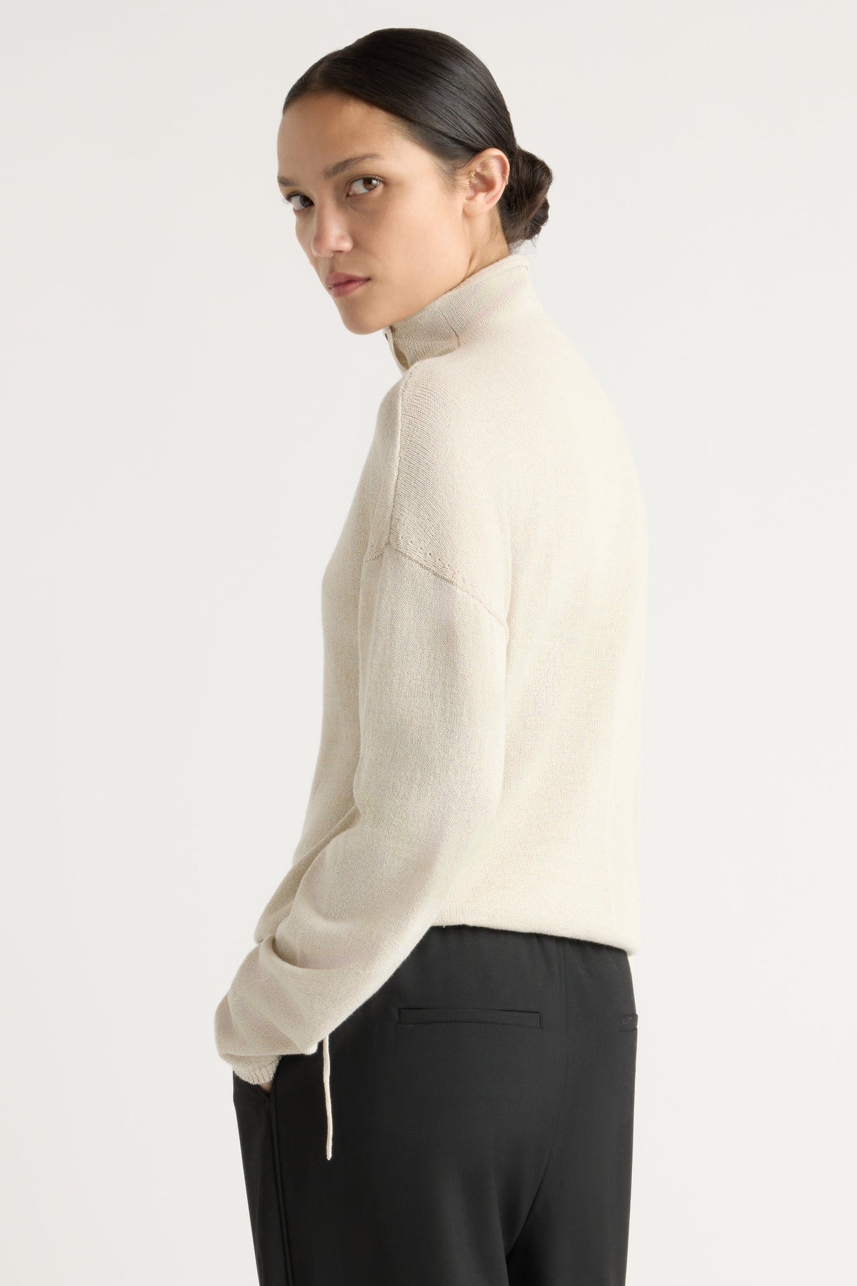 Sanchia Button Turtleneck Sweater
