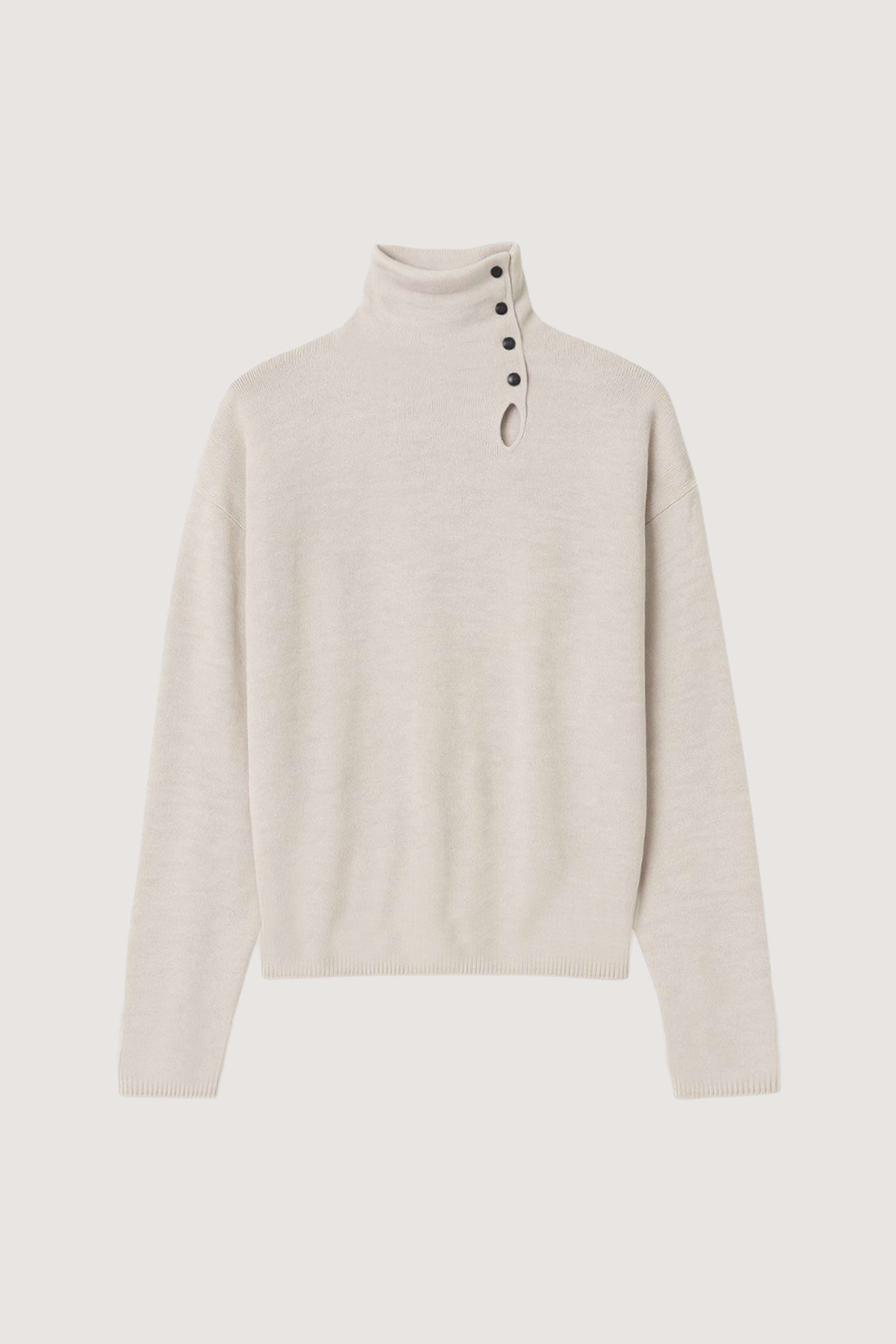 Sanchia Button Turtleneck Sweater
