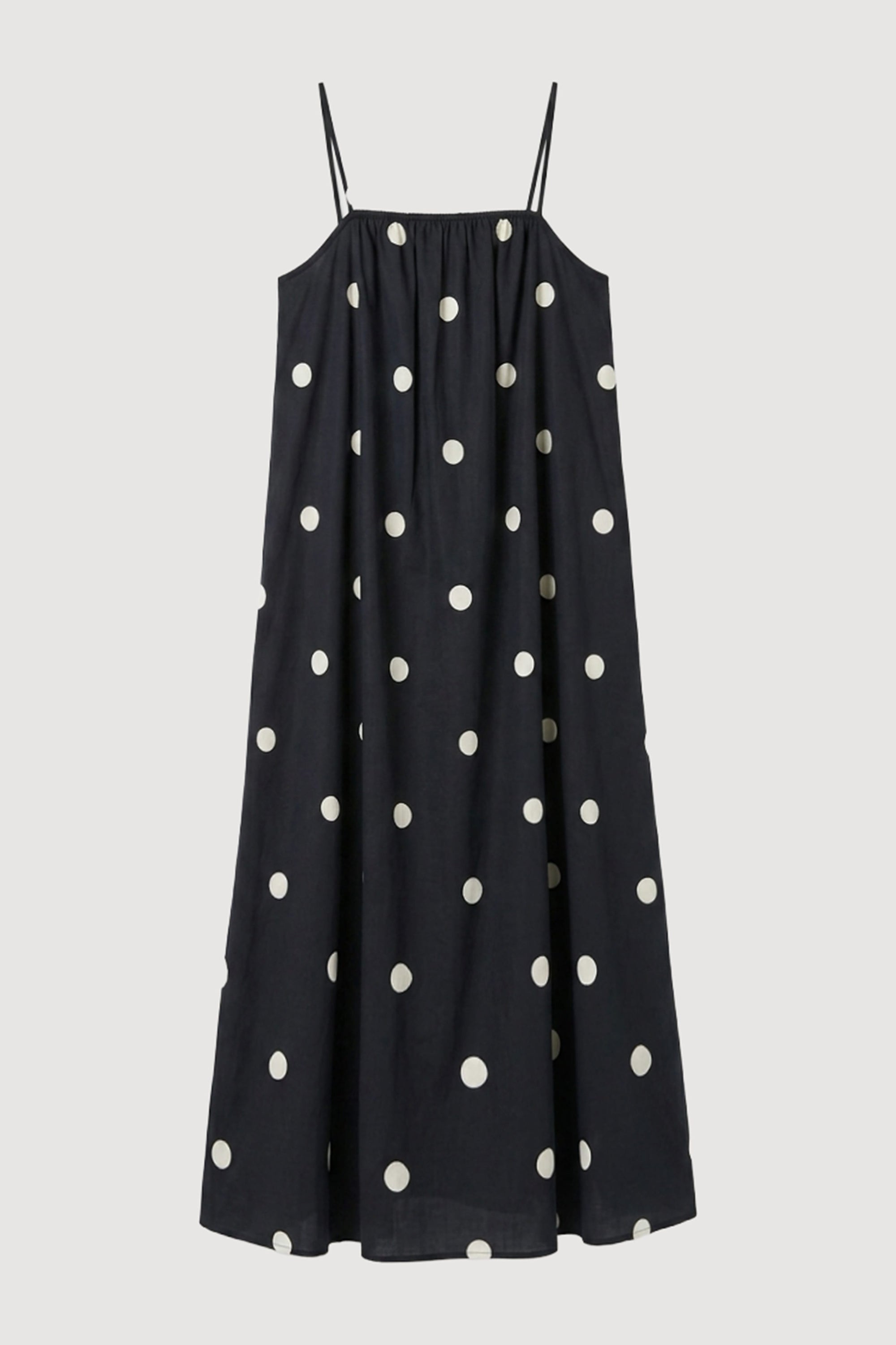 Selene Lightweight Polka Dot Maxi Dress Navy / Cream / XS