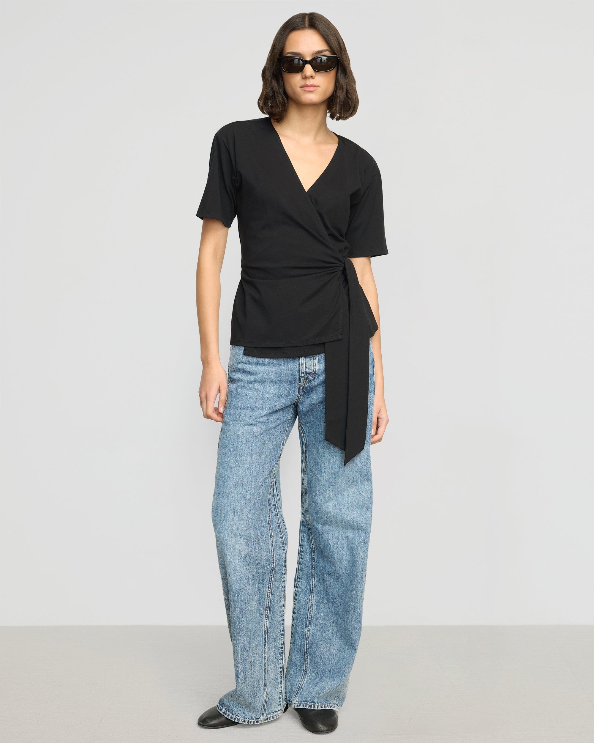Olivia Wrap Blouse in Natural