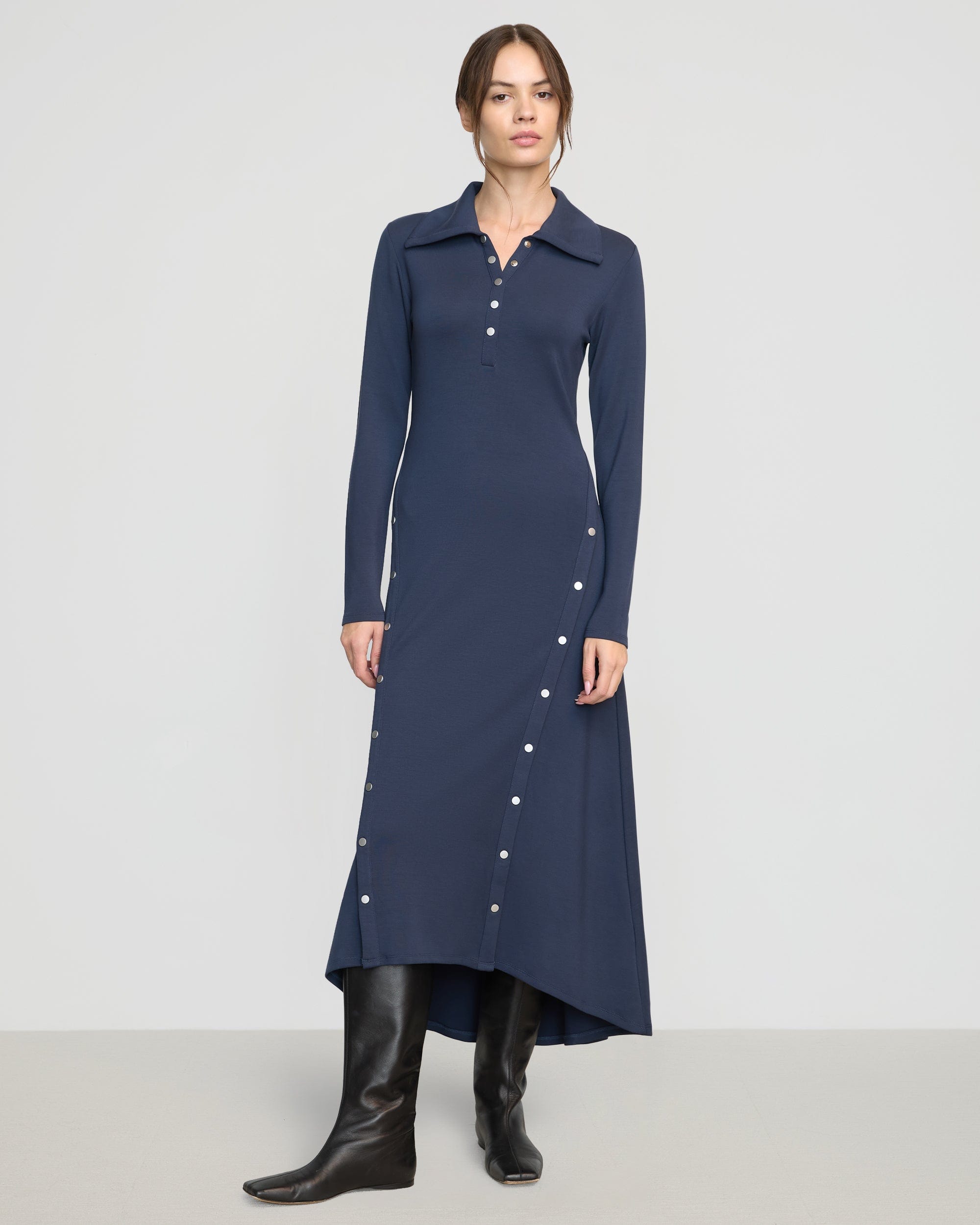 ●Bad Blue●Buttons Collar Dress (Black) Black Bat Collar Girls Button-Up Shirt Plus Size | Hot Topic