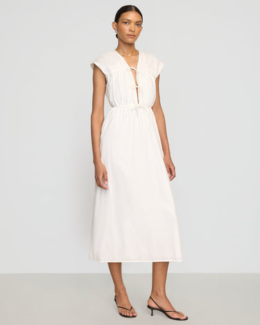 Vanessa | Shreya Tie-Front Organic Cotton Dress in Size Small