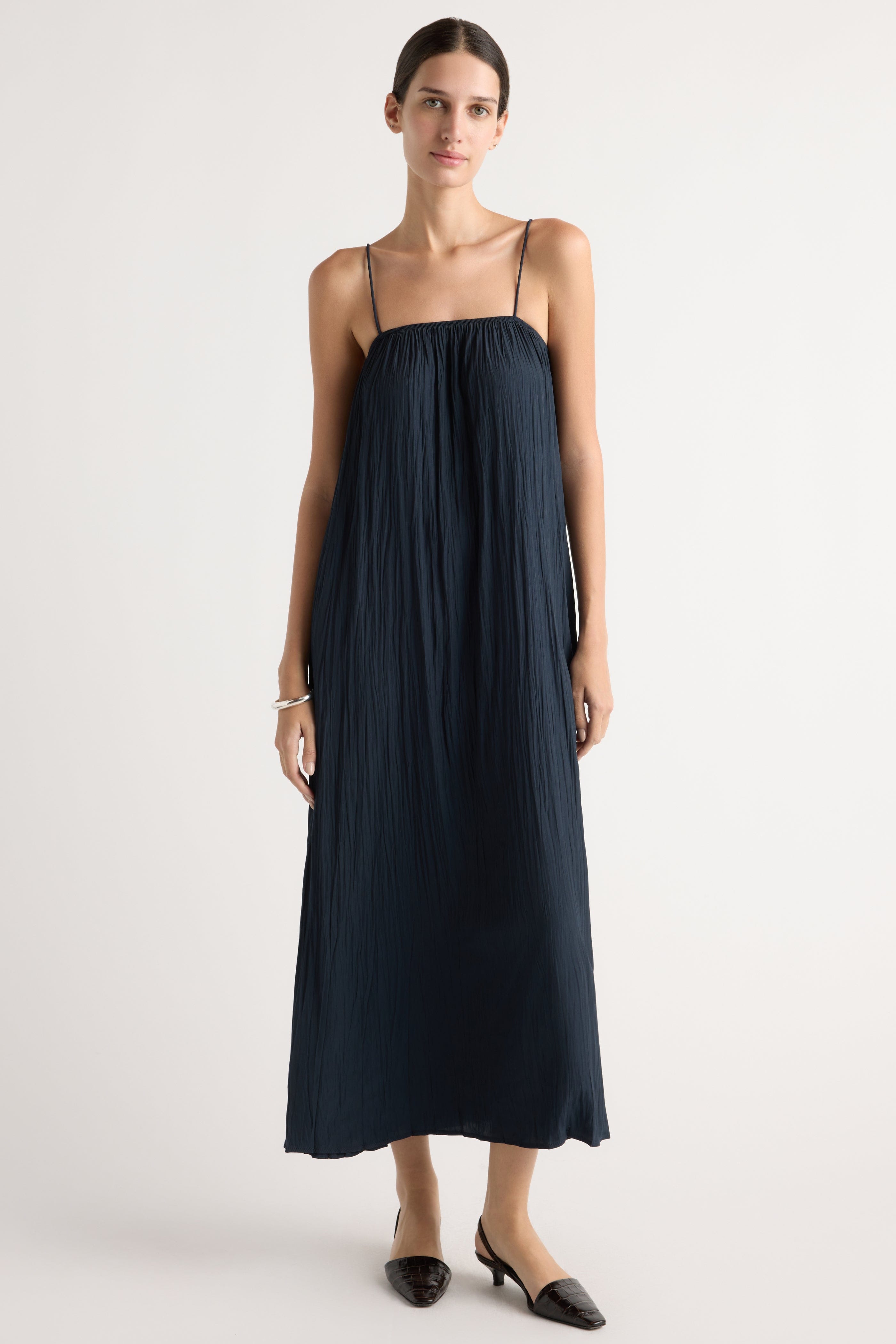 Solange Crinkled Maxi Dress Navy / Regular / L