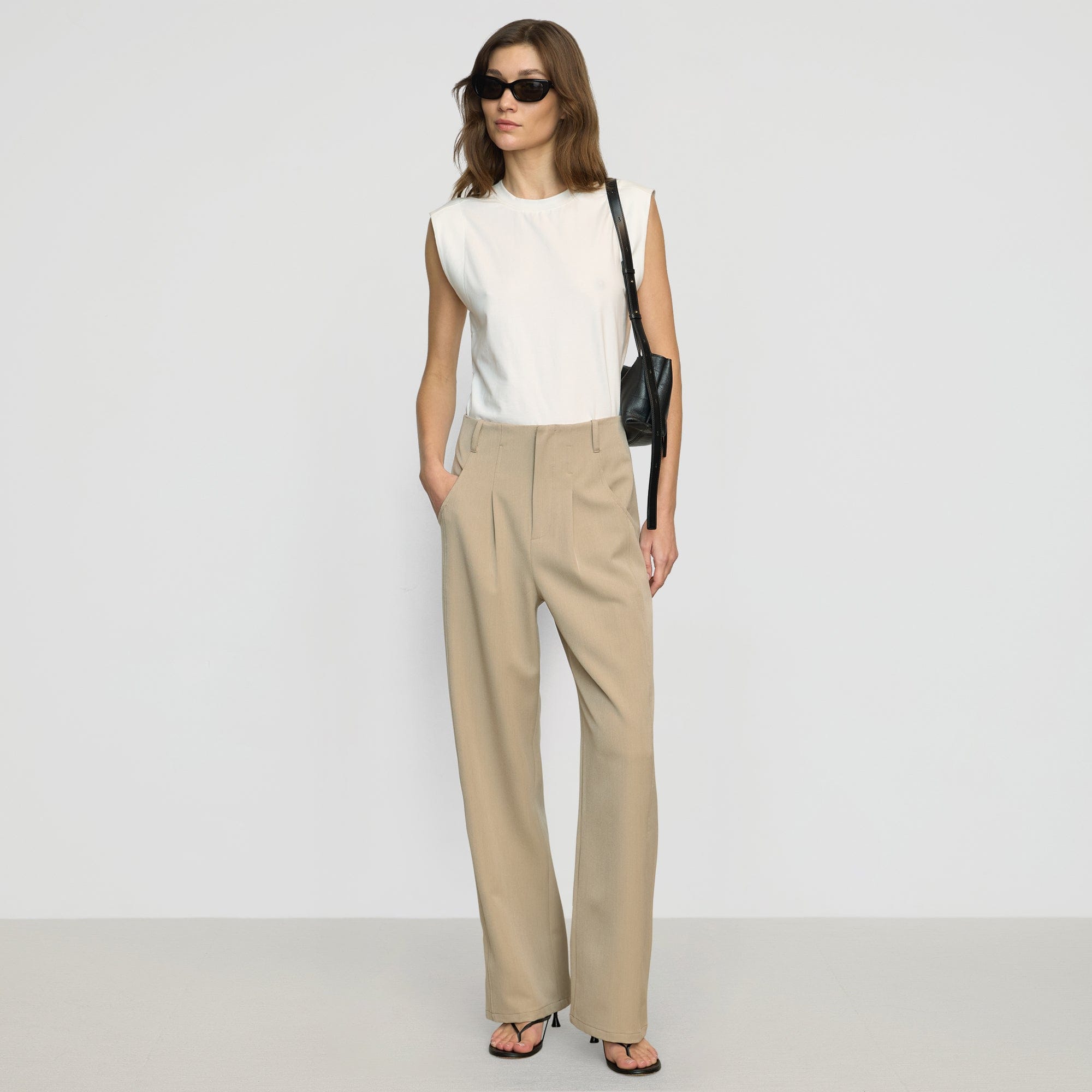 quui / side belt satin pants【beige】 quui / side belt satin pants【beige】 quui / side belt satin pants
