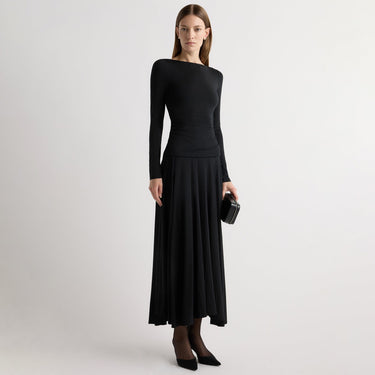 Marije | Tamryn Ruched Drop-Waist Dress in Size Small