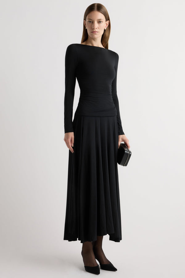 chinese dress ladies Ladivine 7469W Long Simple A Line Slit Wedding Dress main image 1
